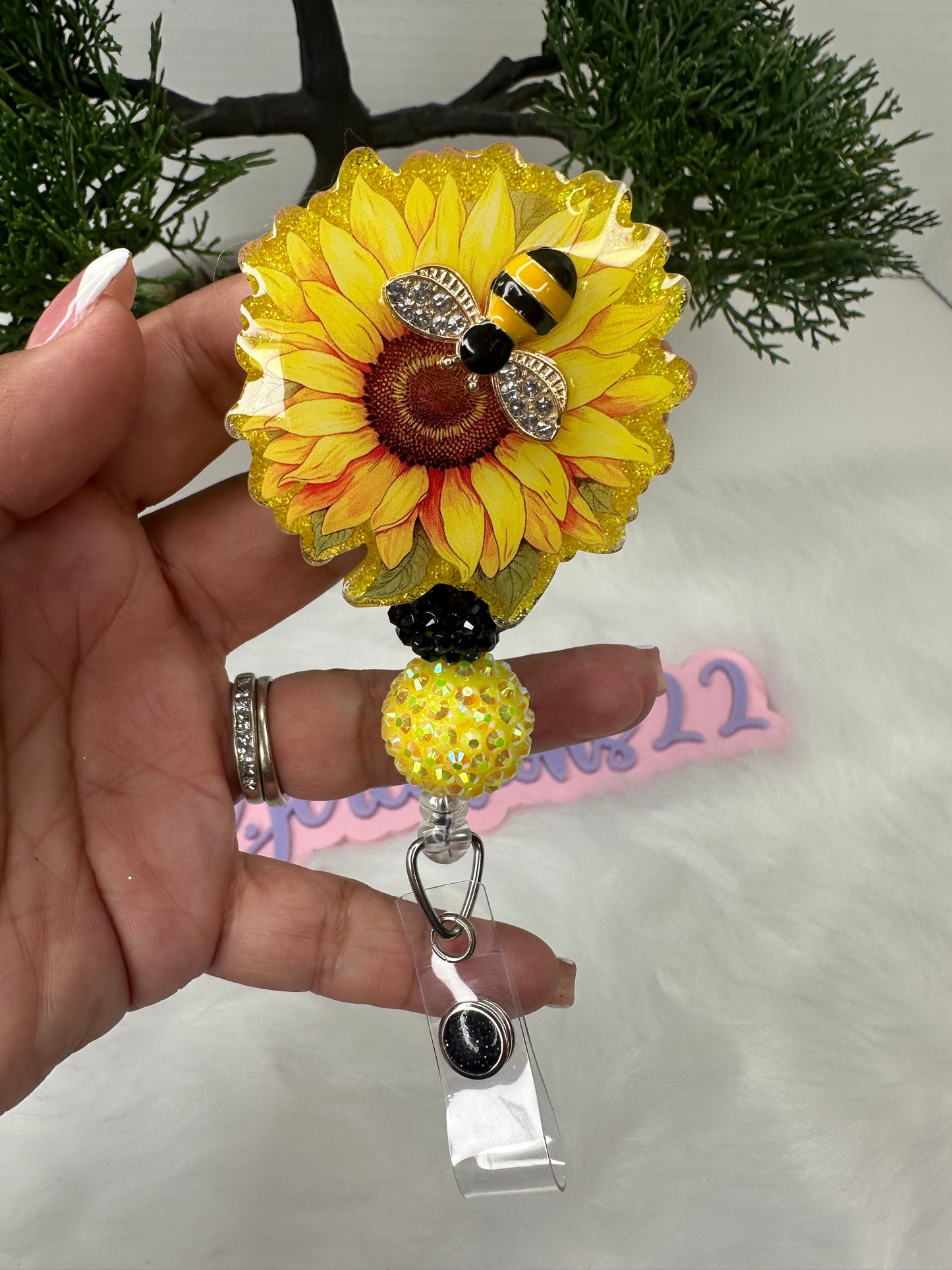 Sunflower Badge Reel