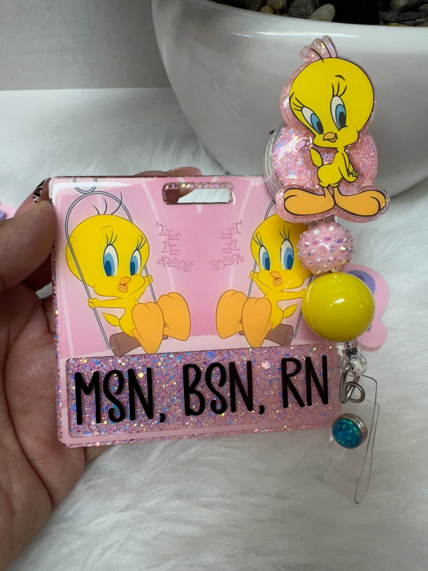 Pink Bird Badge Buddy Set