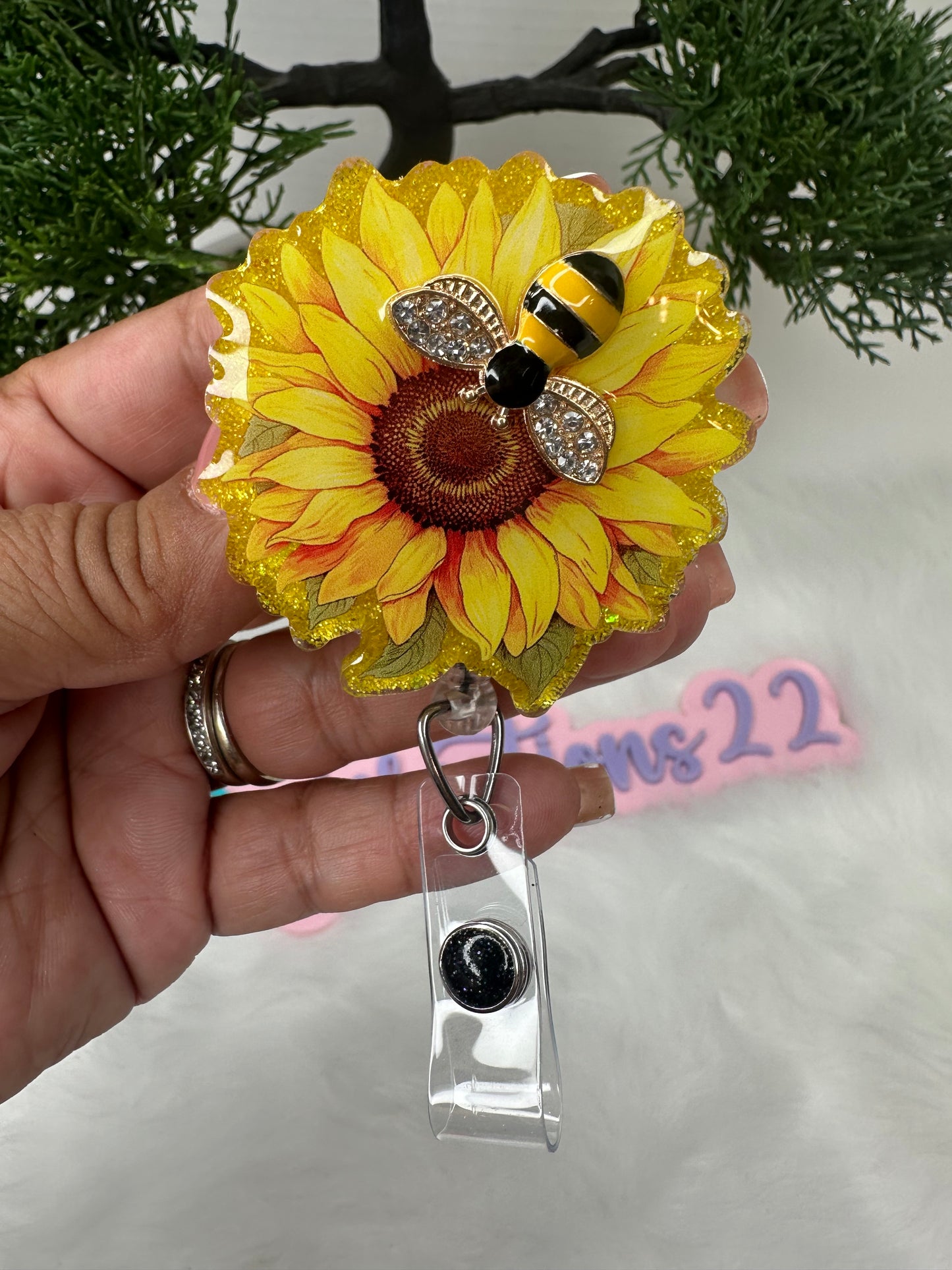 Sunflower Badge Reel