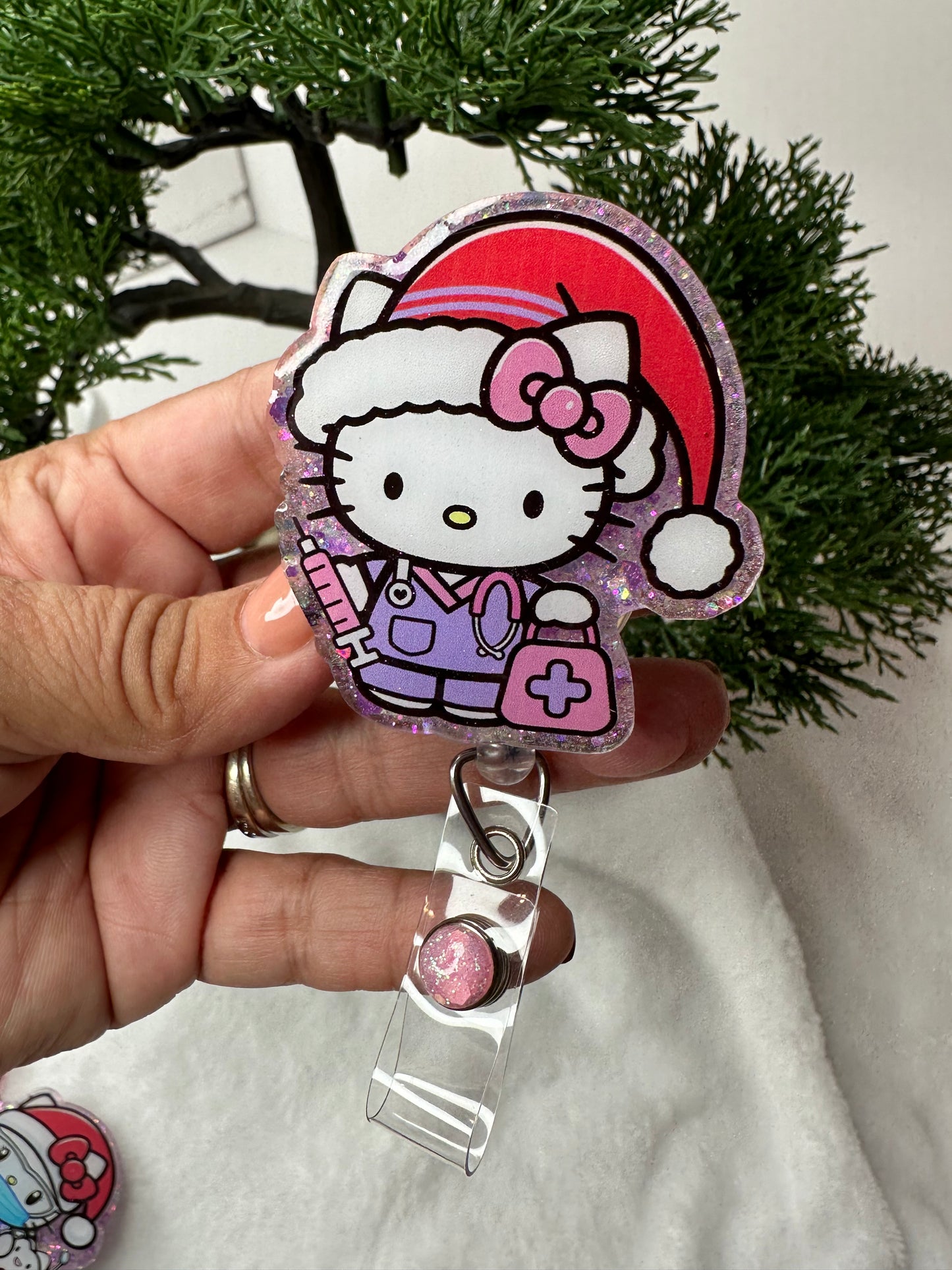 Santa HK Phlebotomist Nurse Badge Reel