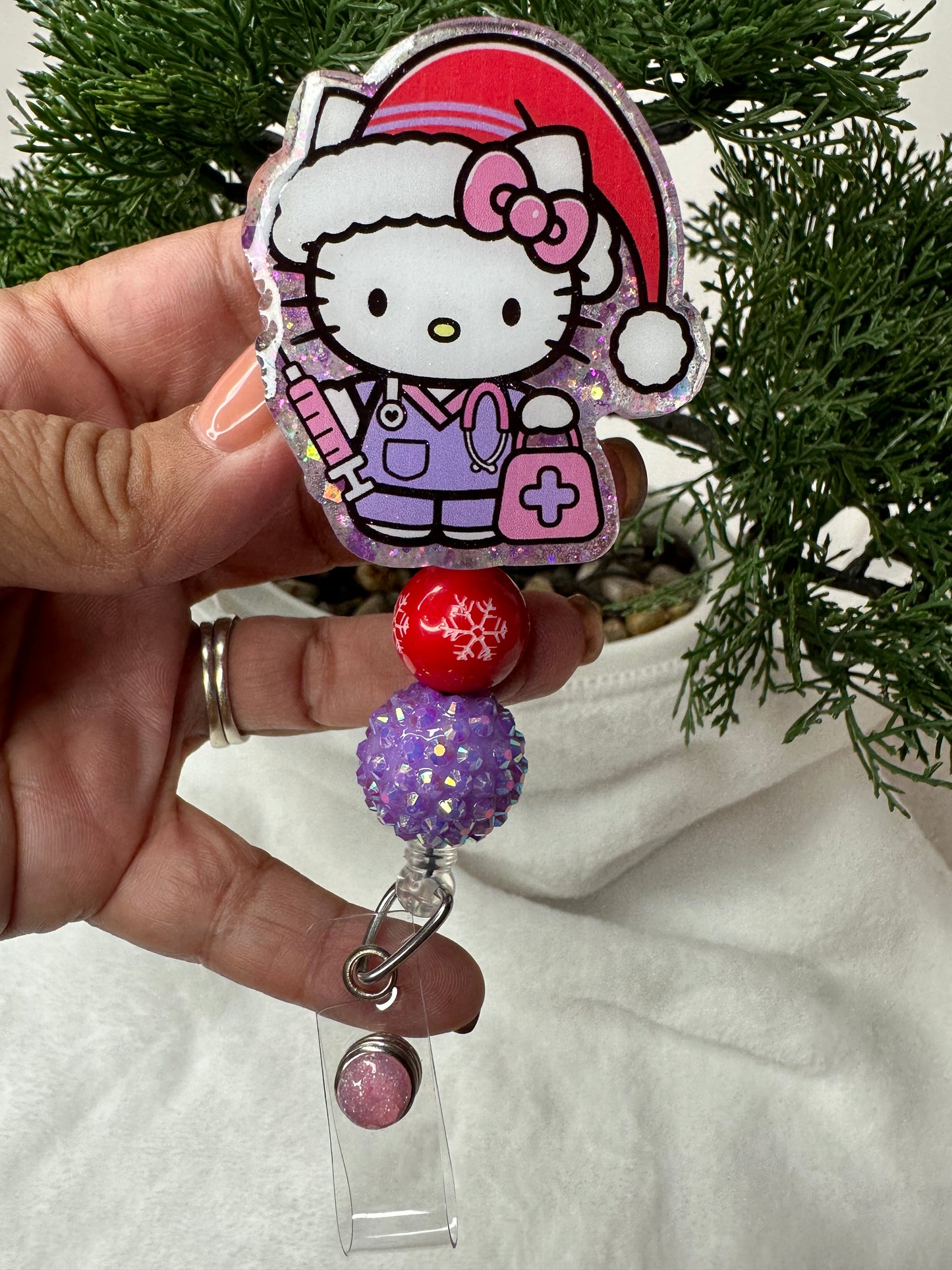 Santa HK Phlebotomist Nurse Badge Reel