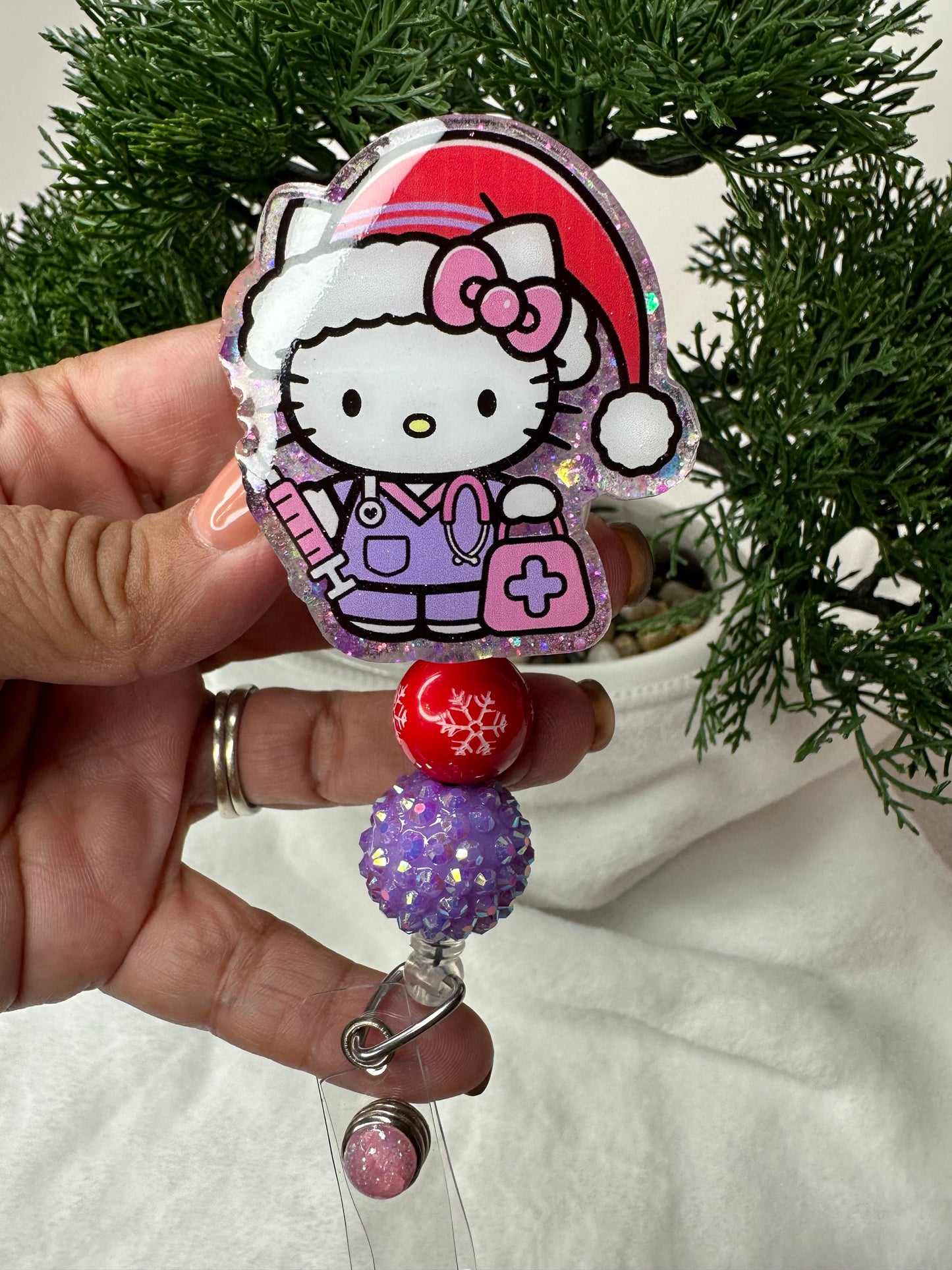 Santa HK Phlebotomist Nurse Badge Reel