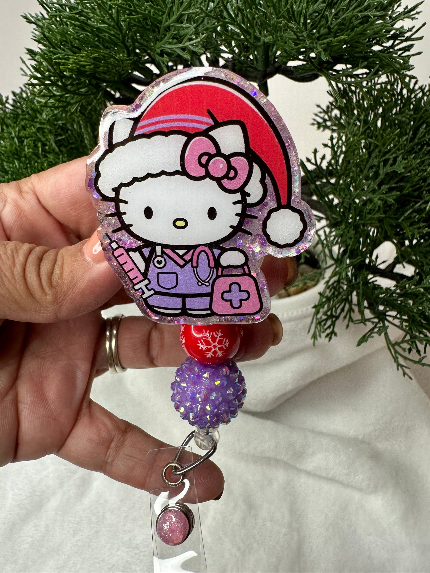 Santa HK Phlebotomist Nurse Badge Reel