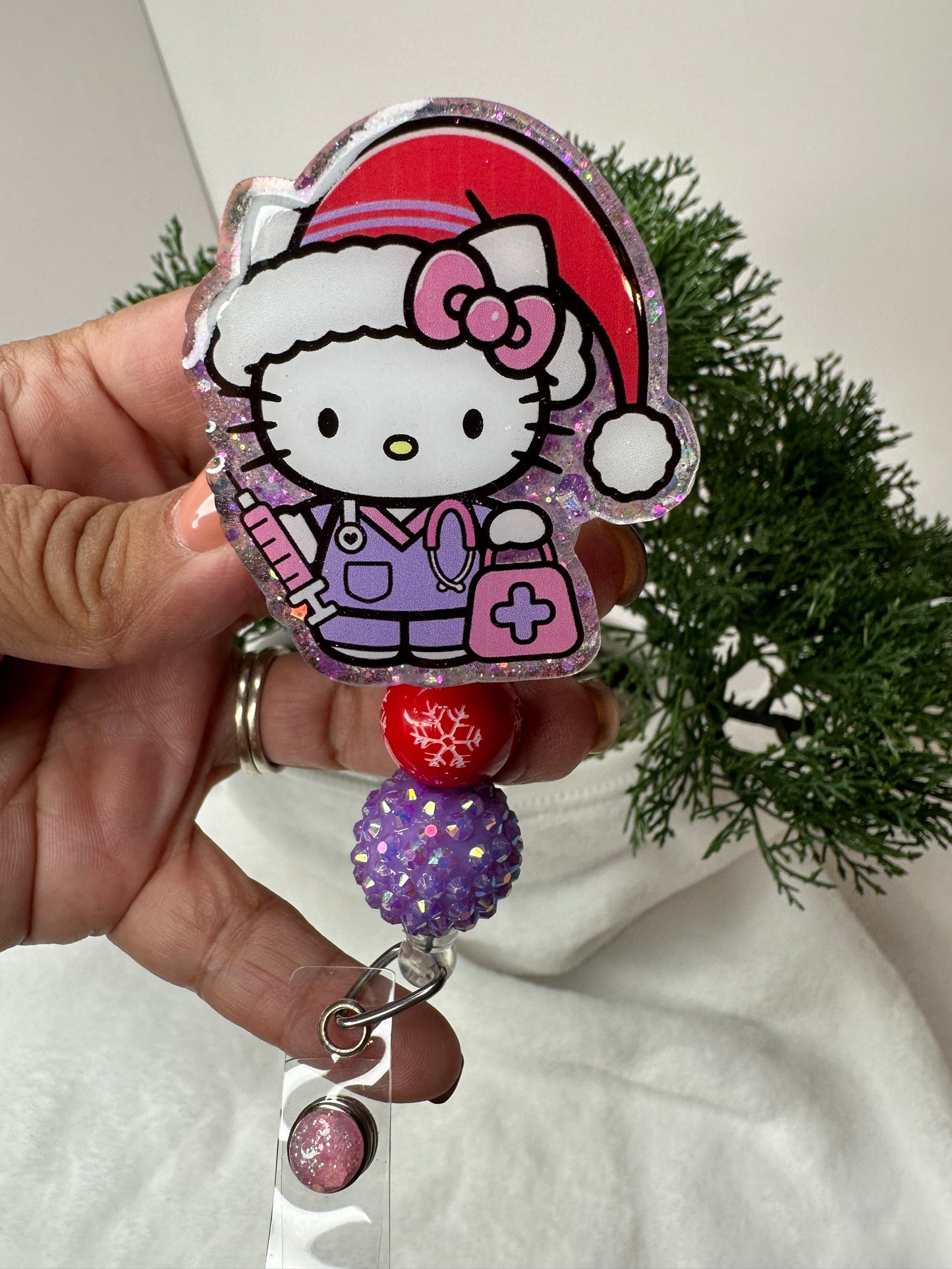 Santa HK Phlebotomist Nurse Badge Reel