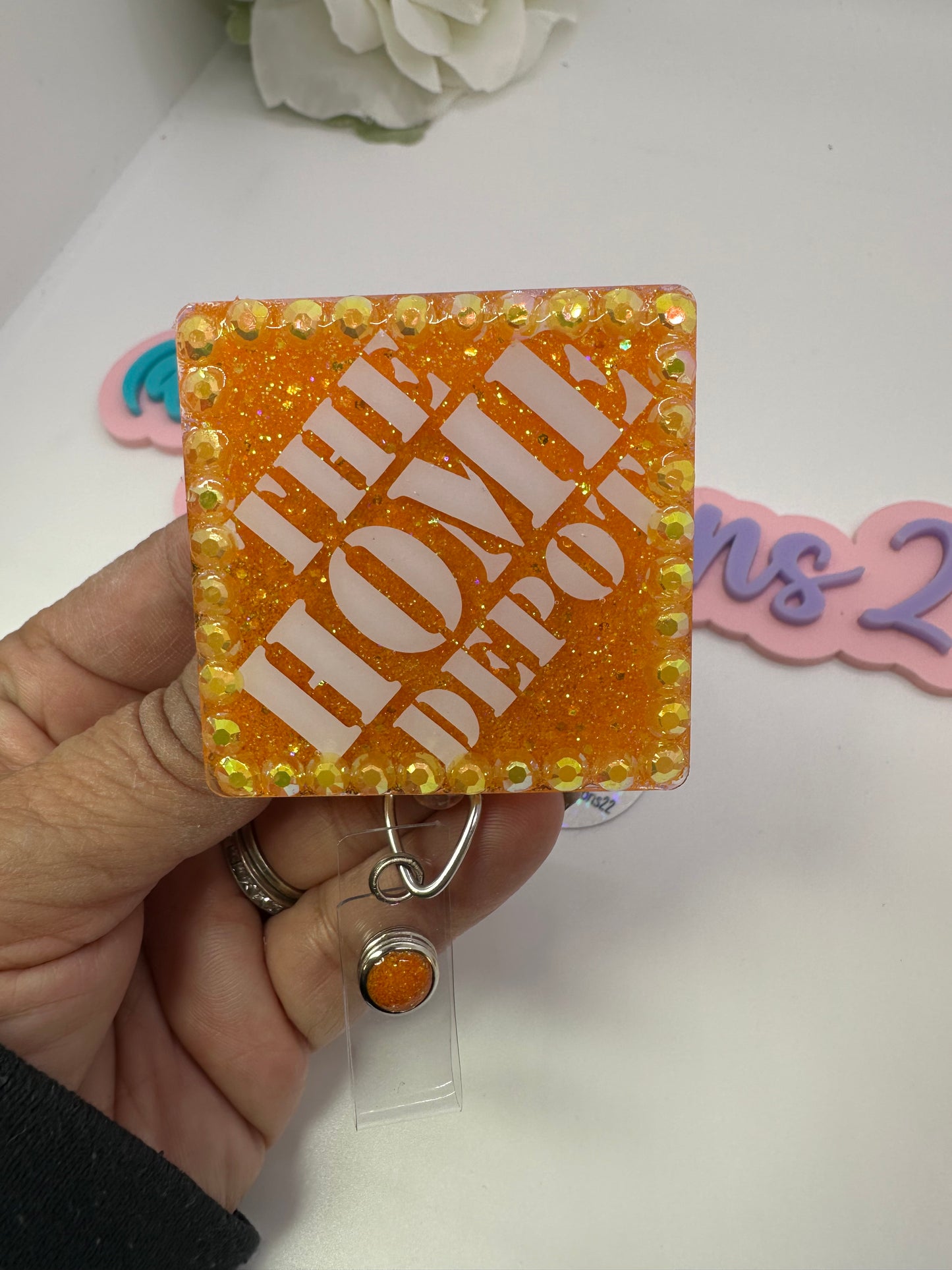 Orange Square Badge Reel