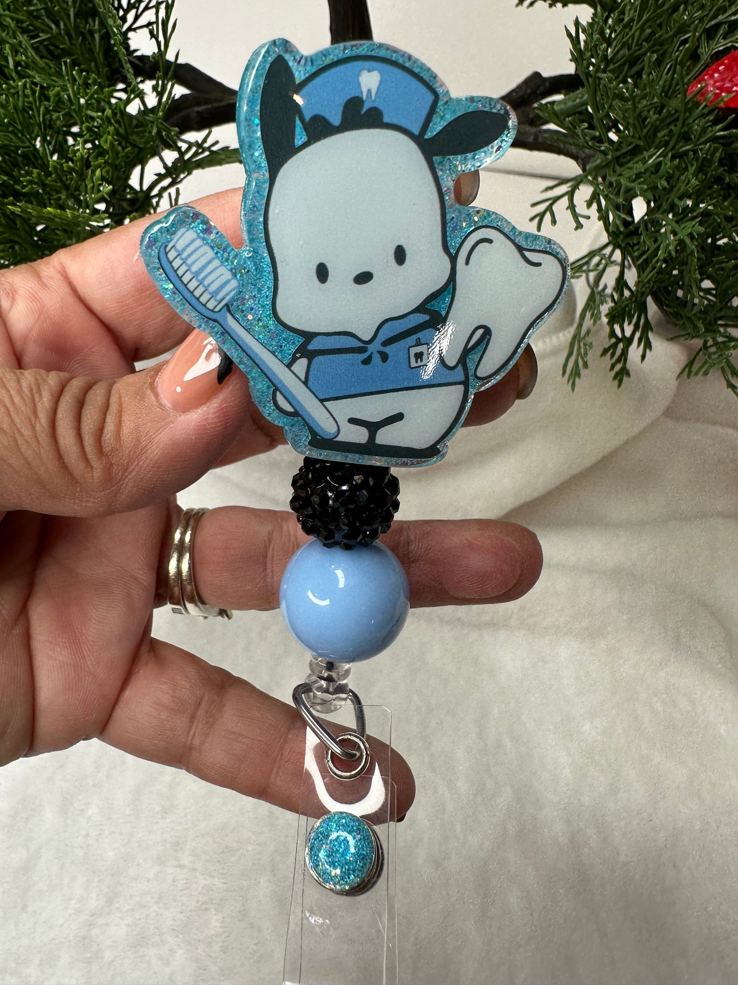 Pochacco Dental Hygienist Badge Reel