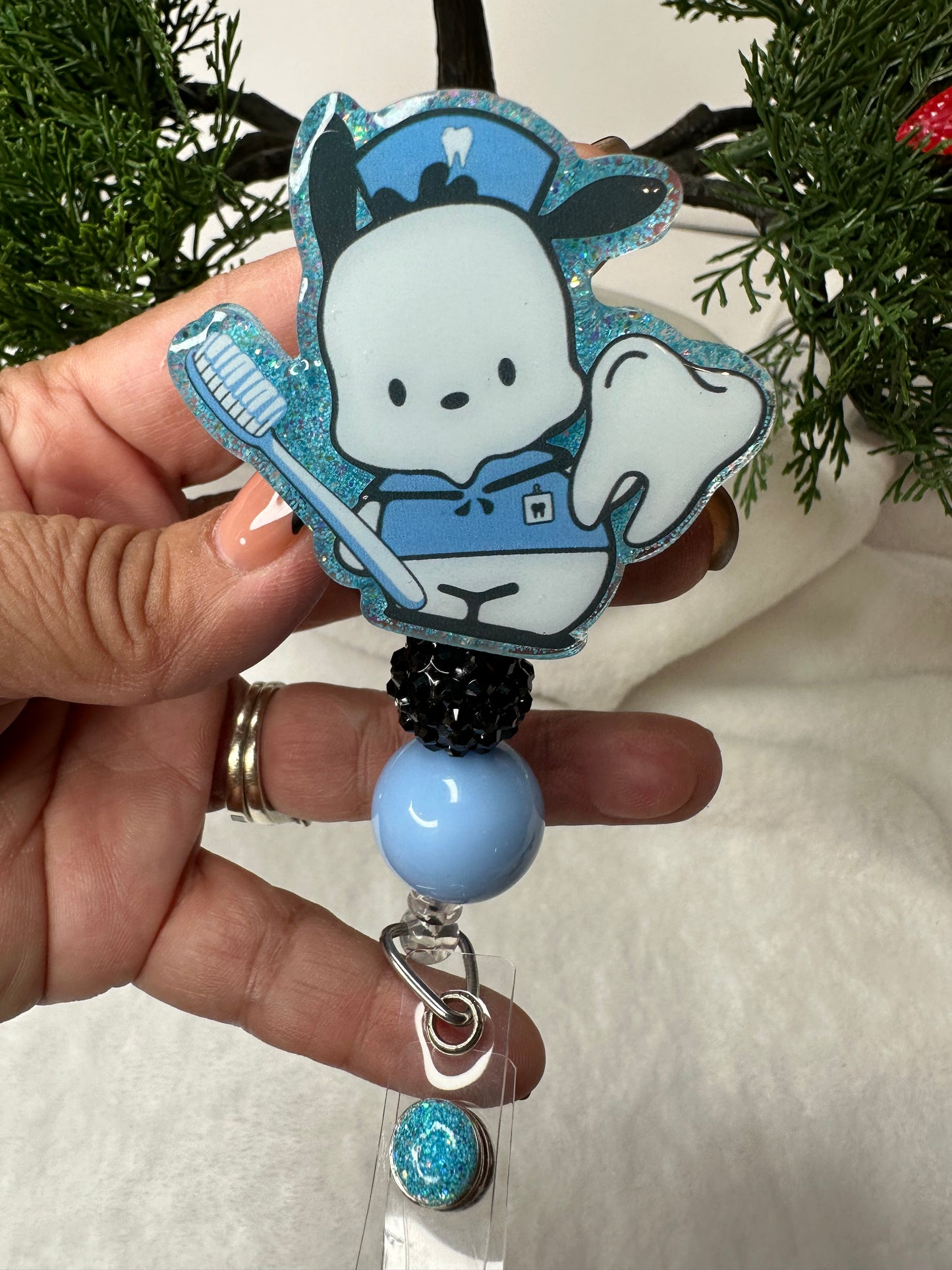 Pochacco Dental Hygienist Badge Reel