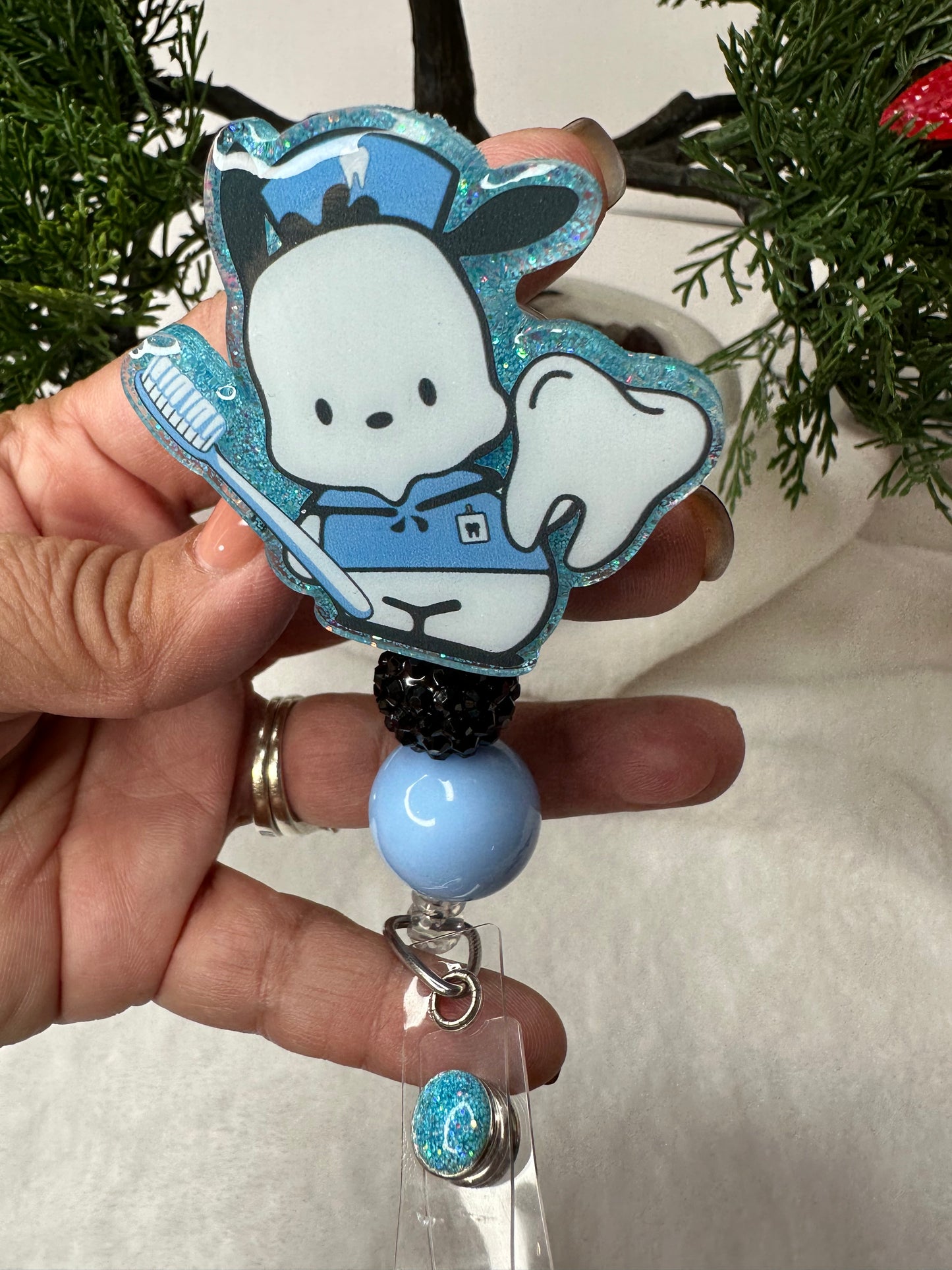 Pochacco Dental Hygienist Badge Reel