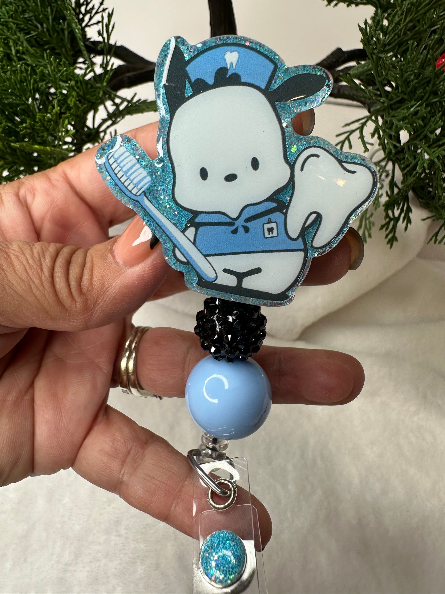 Pochacco Dental Hygienist Badge Reel