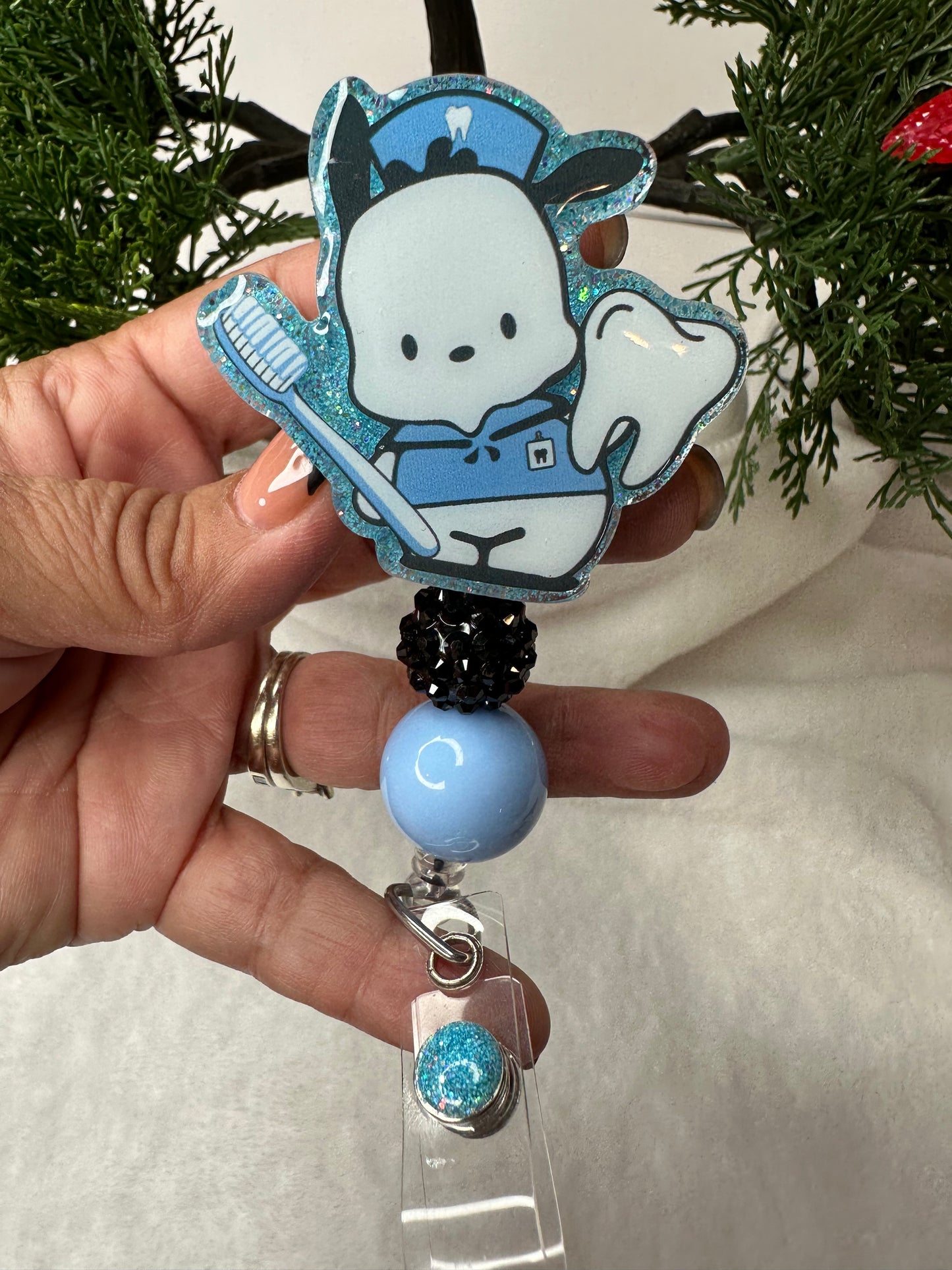 Pochacco Dental Hygienist Badge Reel