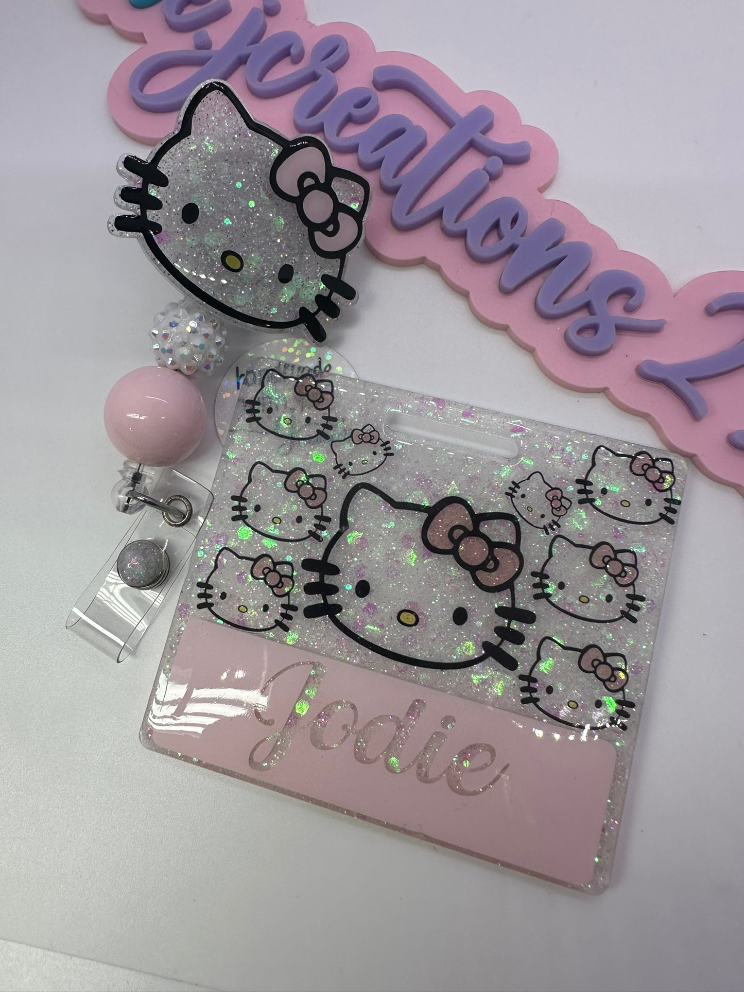 Light Pink  Kitty Badge Buddy Set