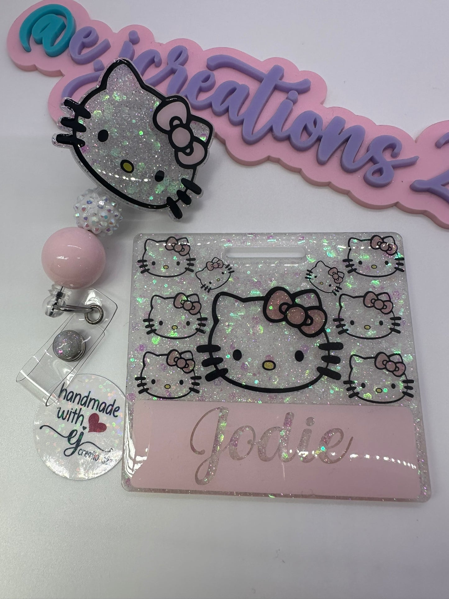 Light Pink  Kitty Badge Buddy Set