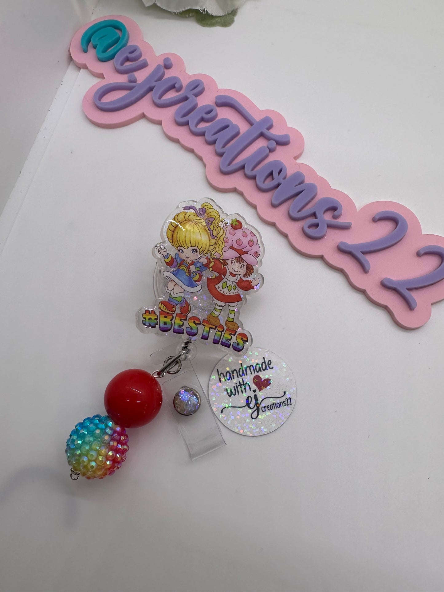 Besties Strawberry/ Rainbow Anime Badge Reel