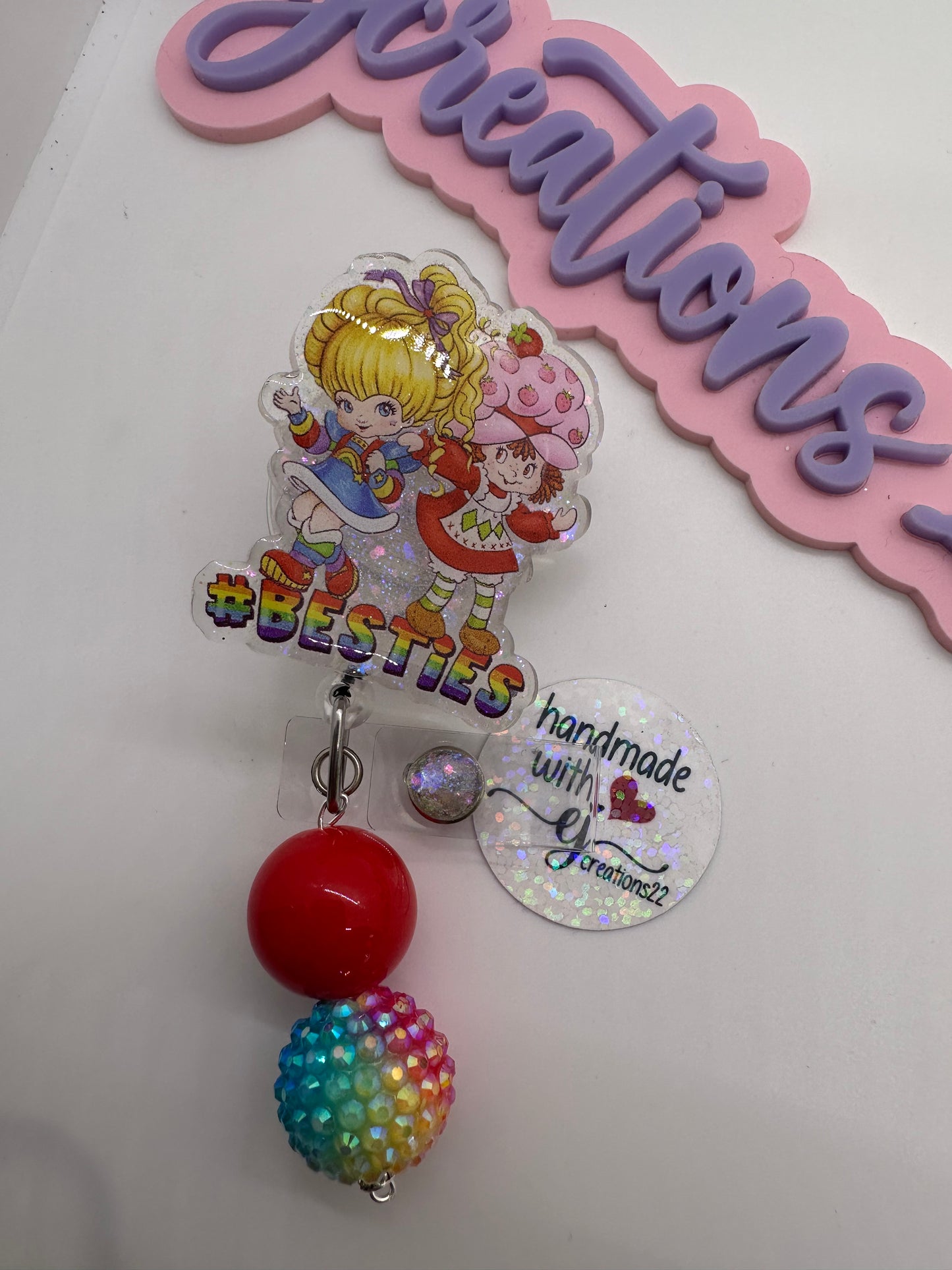 Besties Strawberry/ Rainbow Anime Badge Reel