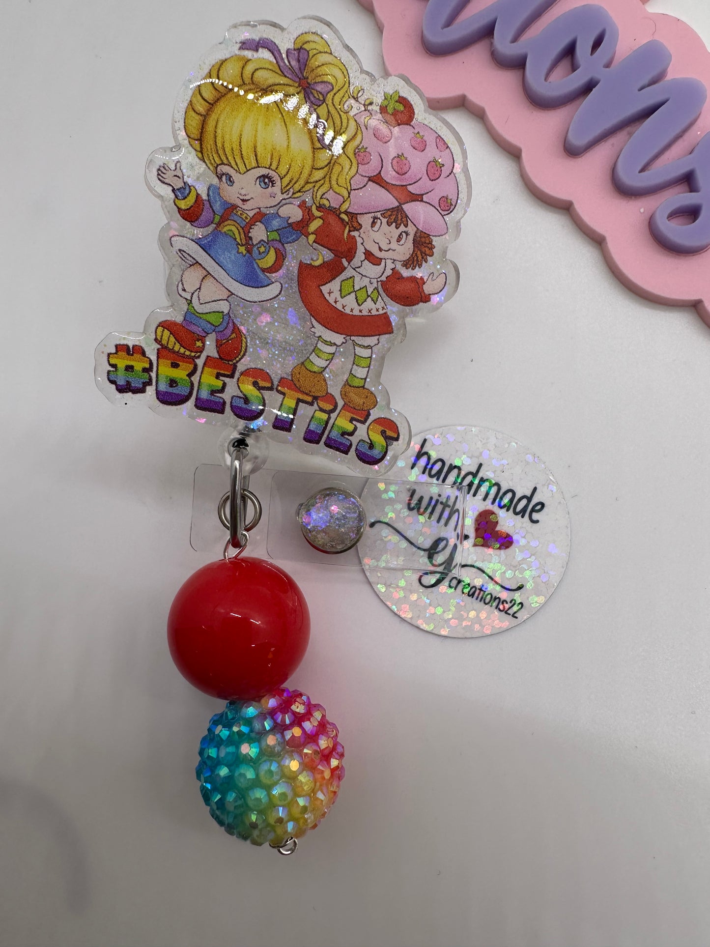 Besties Strawberry/ Rainbow Anime Badge Reel