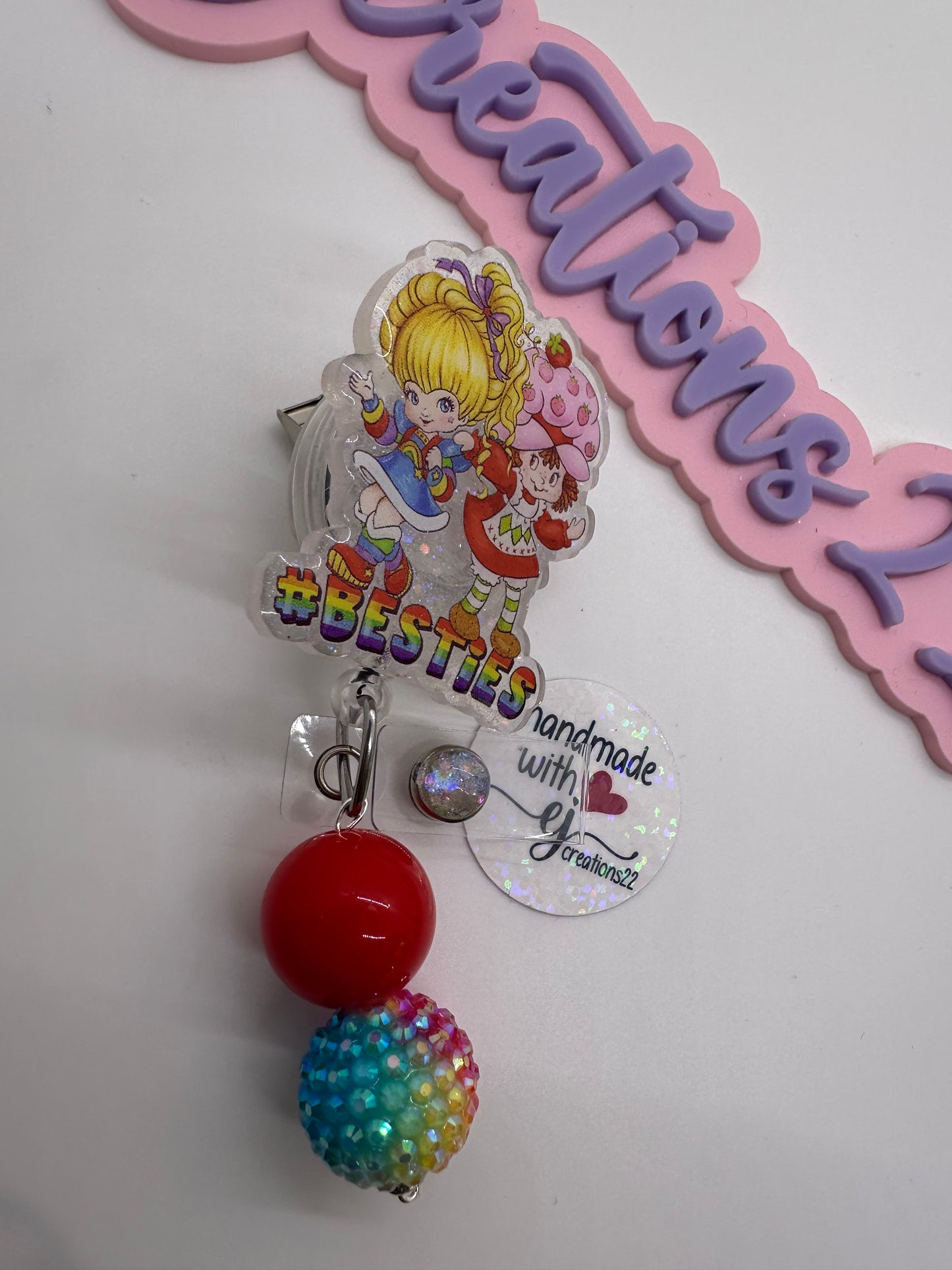 Besties Strawberry/ Rainbow Anime Badge Reel