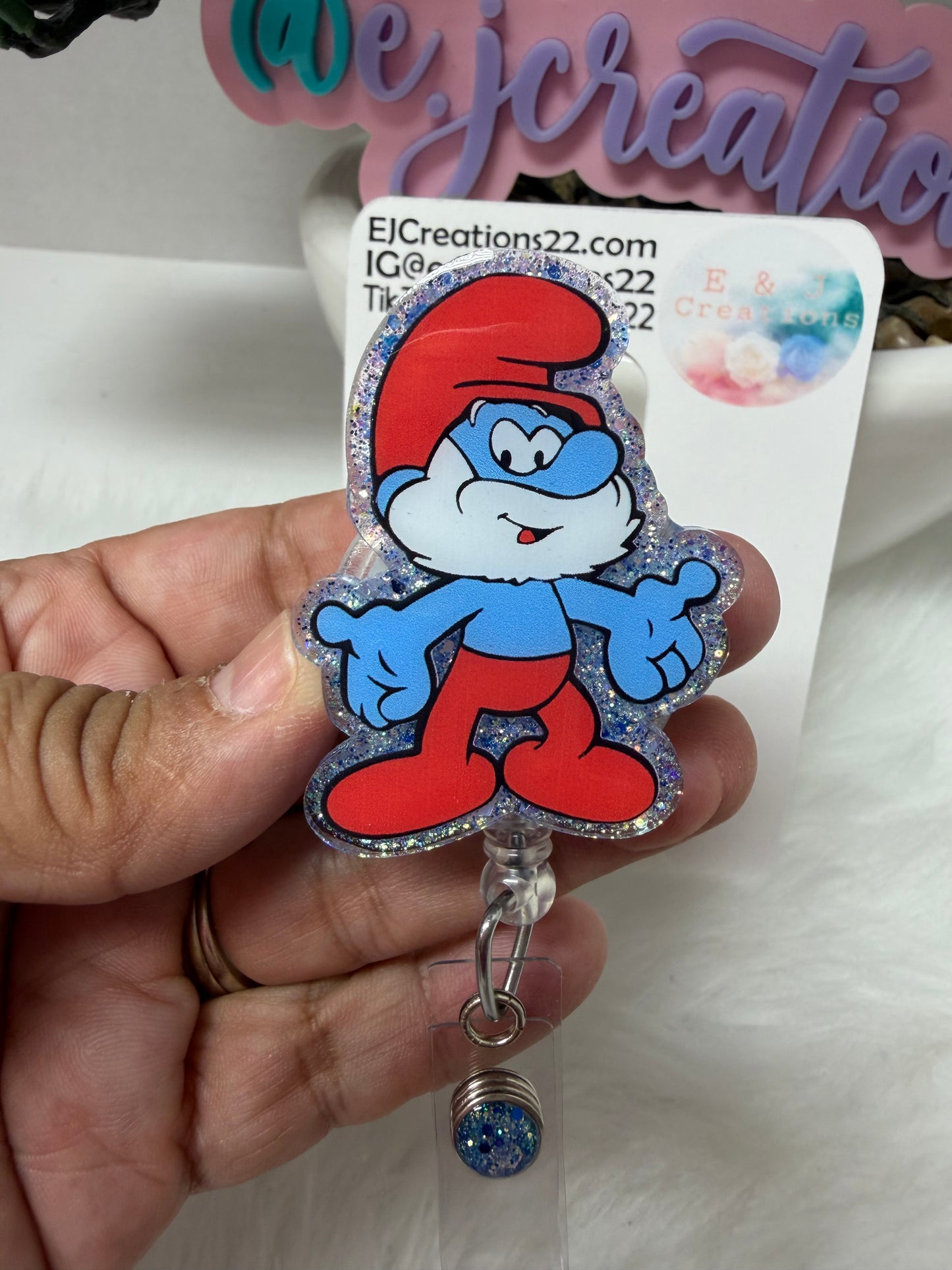 Papa Smurf Badge Reel
