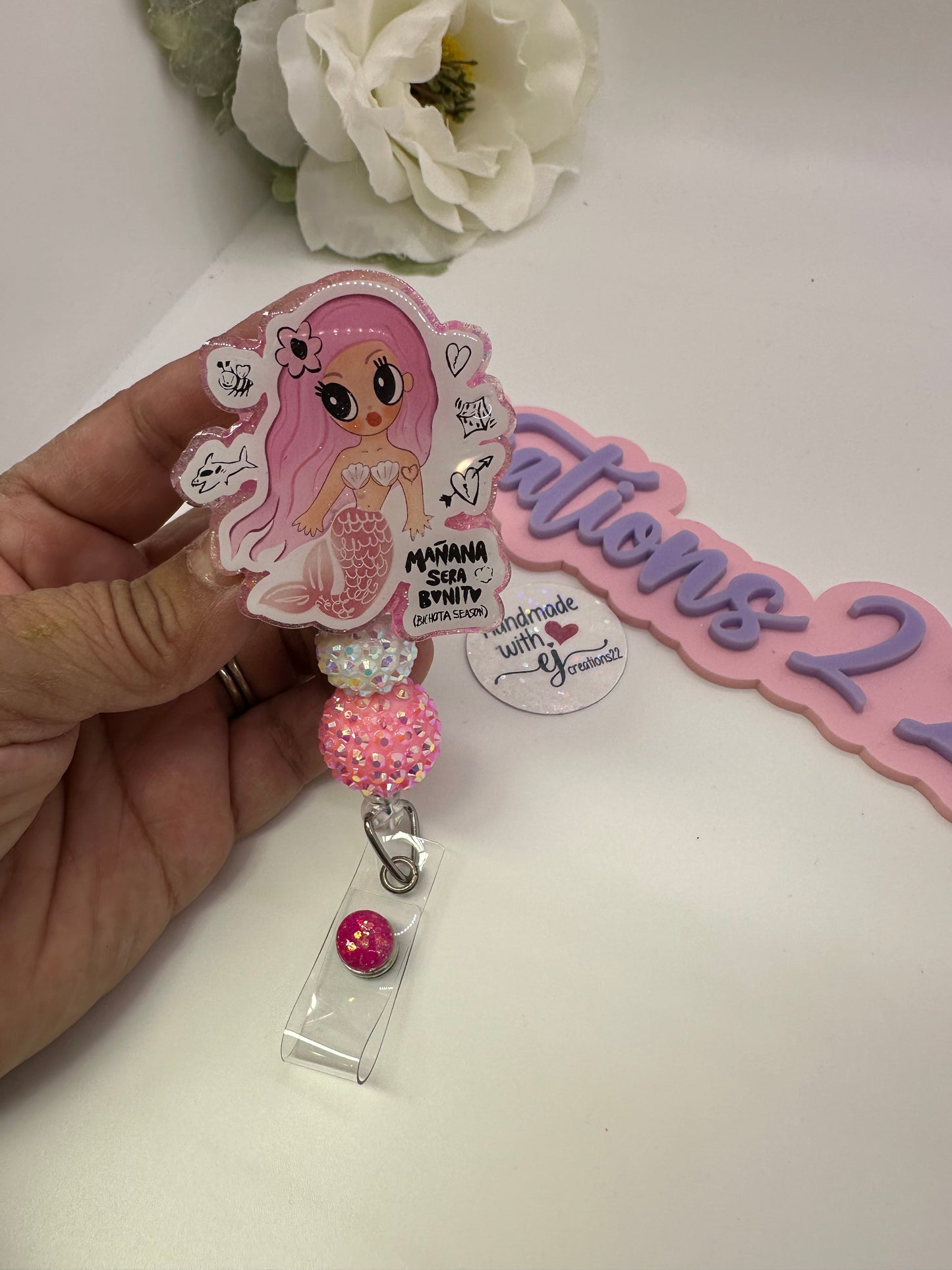 MSB Pink Mermaid Badge Reel