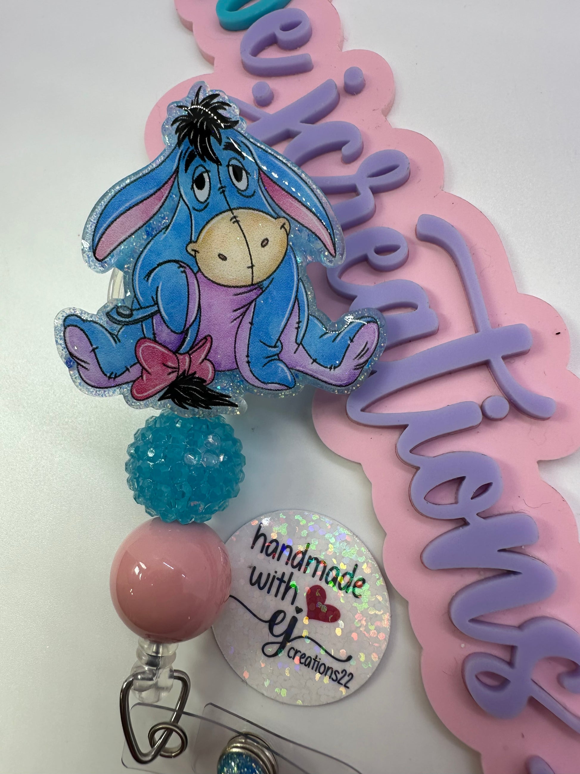 Cute Retro Eeyore Badge Reels