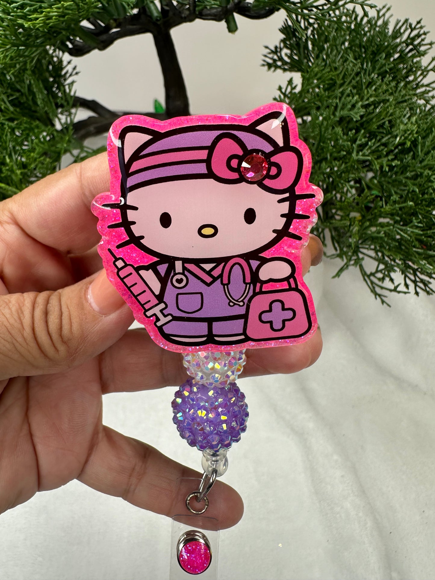 Kitty Phlebotomy Badge Reel