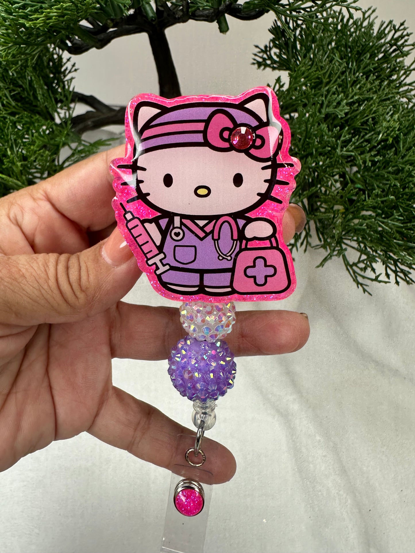 Kitty Phlebotomy Badge Reel