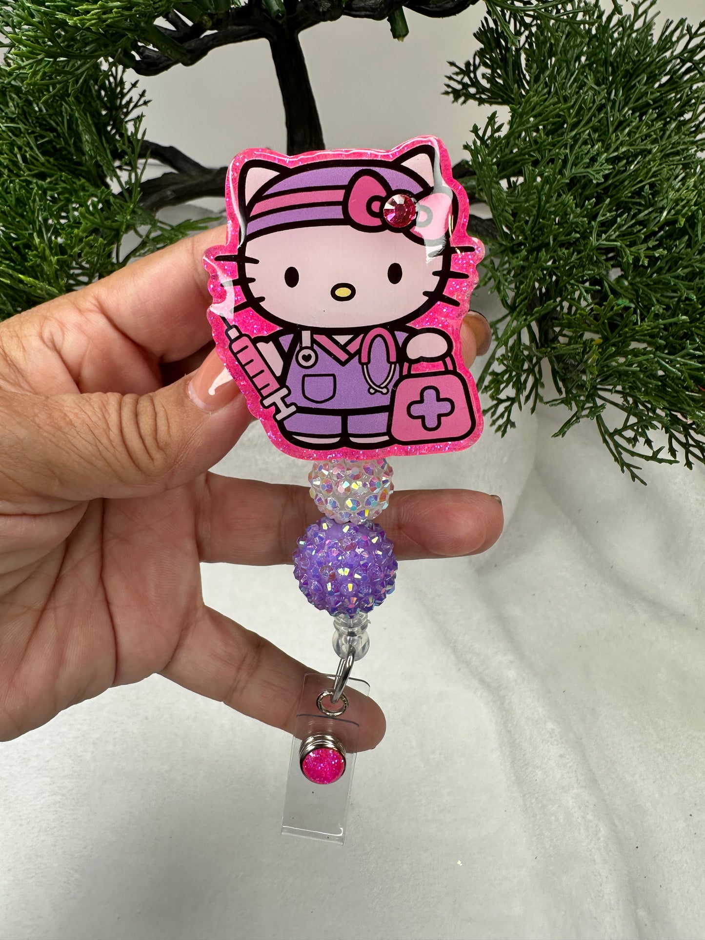 Kitty Phlebotomy Badge Reel