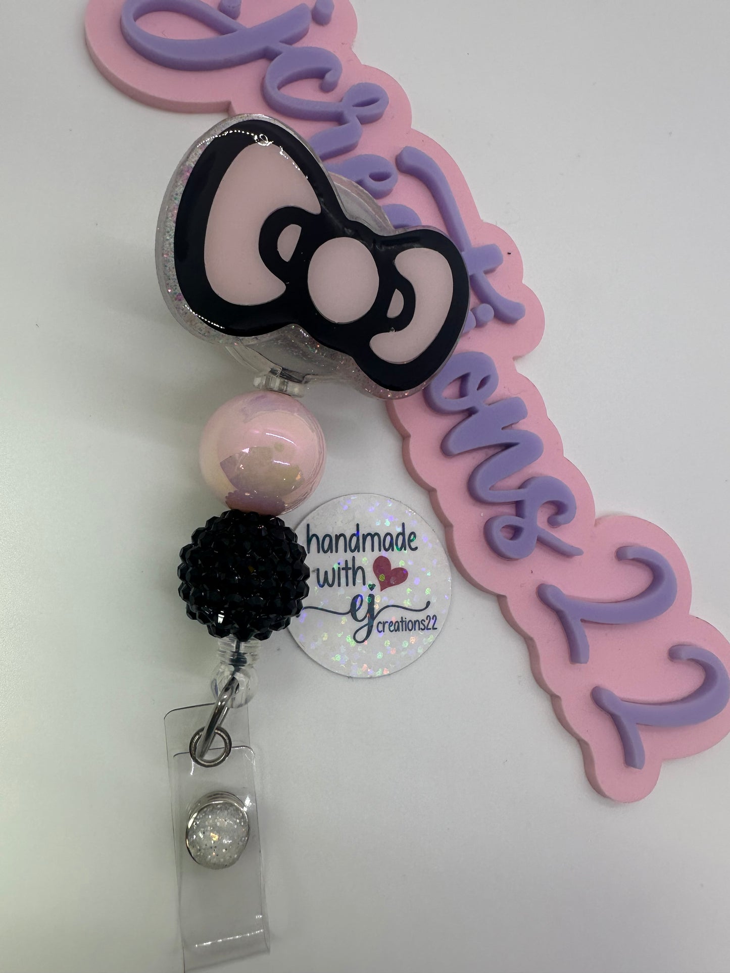 Kitty Bow Badge Reel