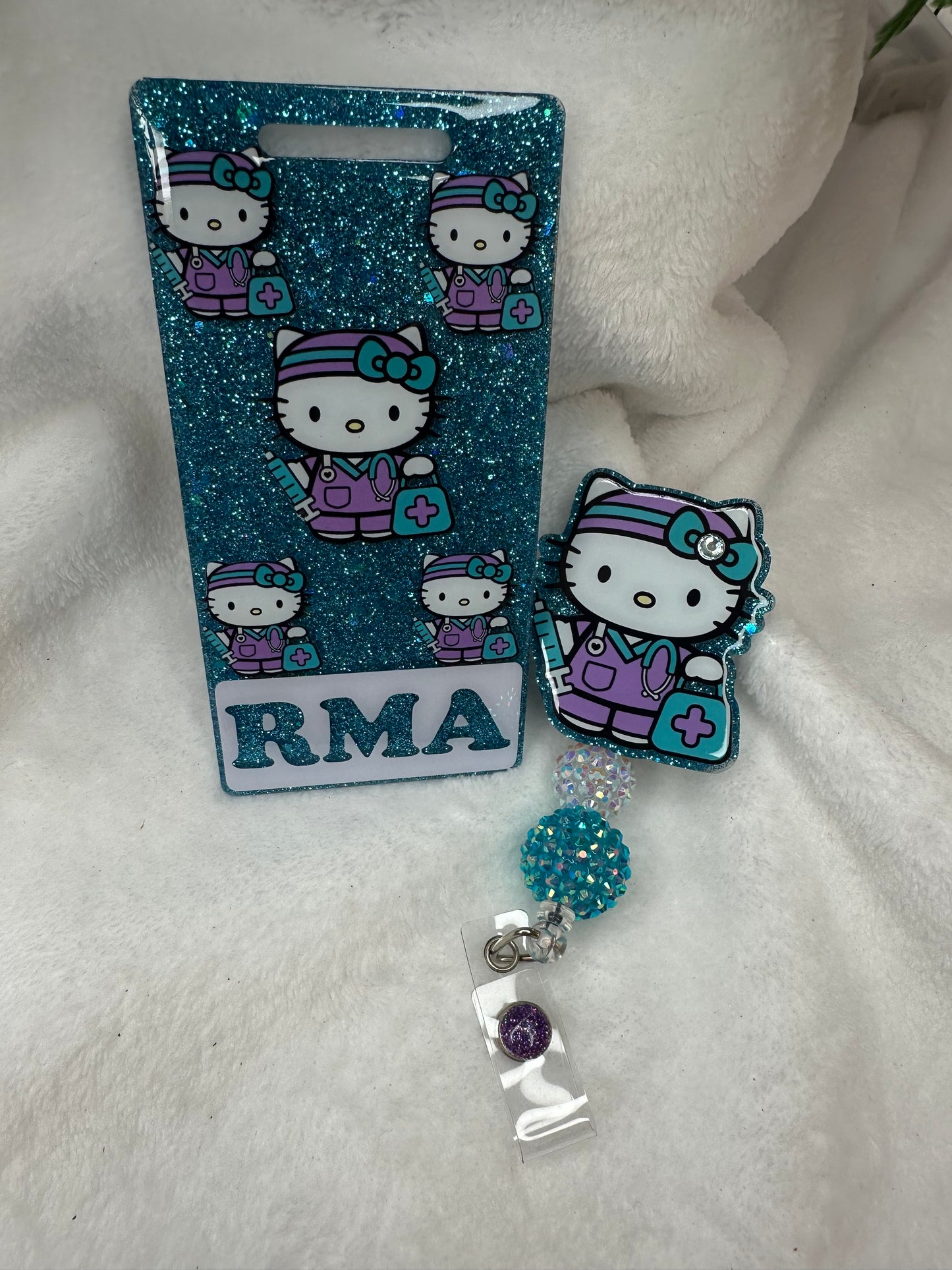 Turquoise Kitty Badge Buddy Set