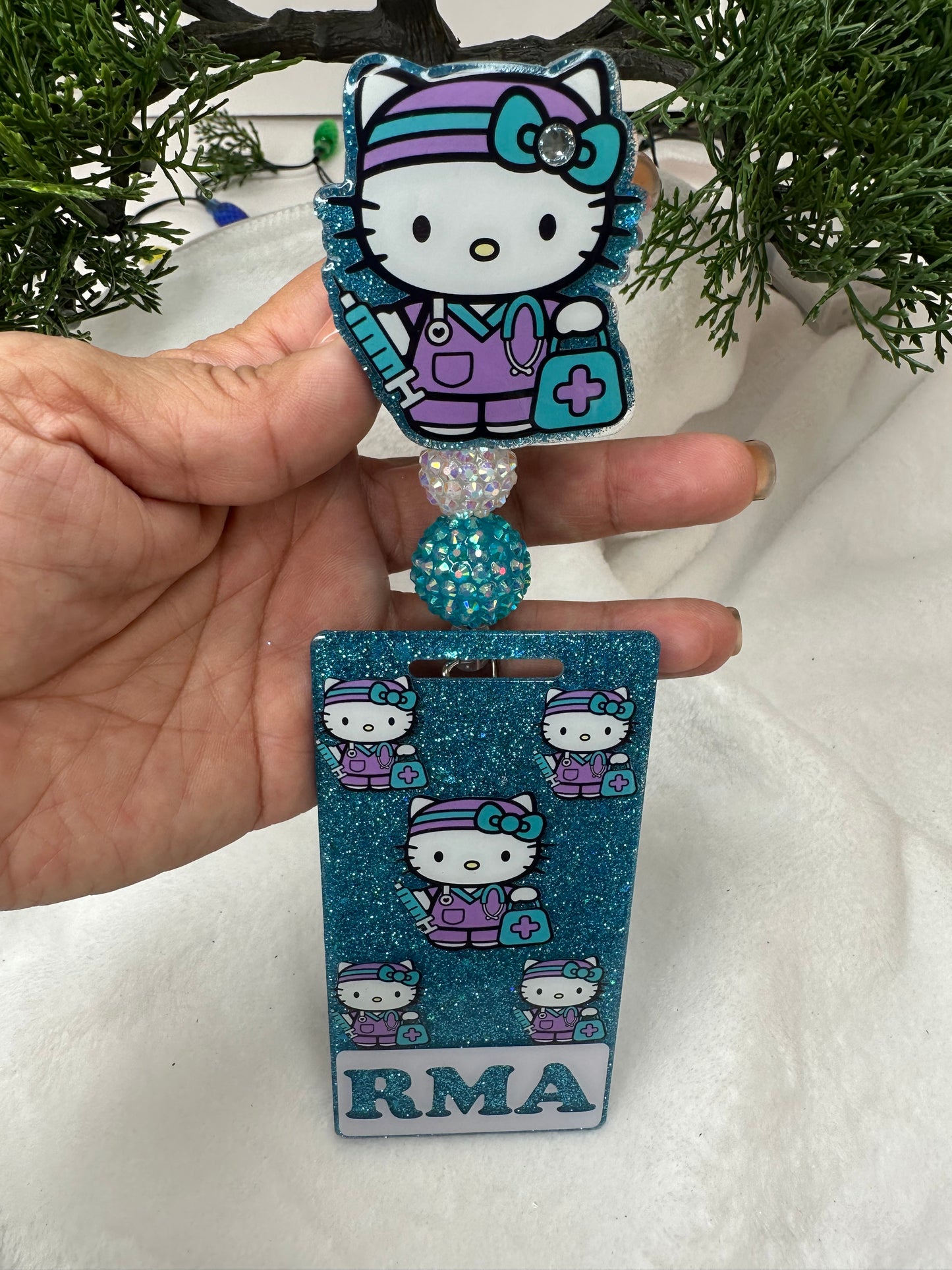 Turquoise Kitty Badge Buddy Set