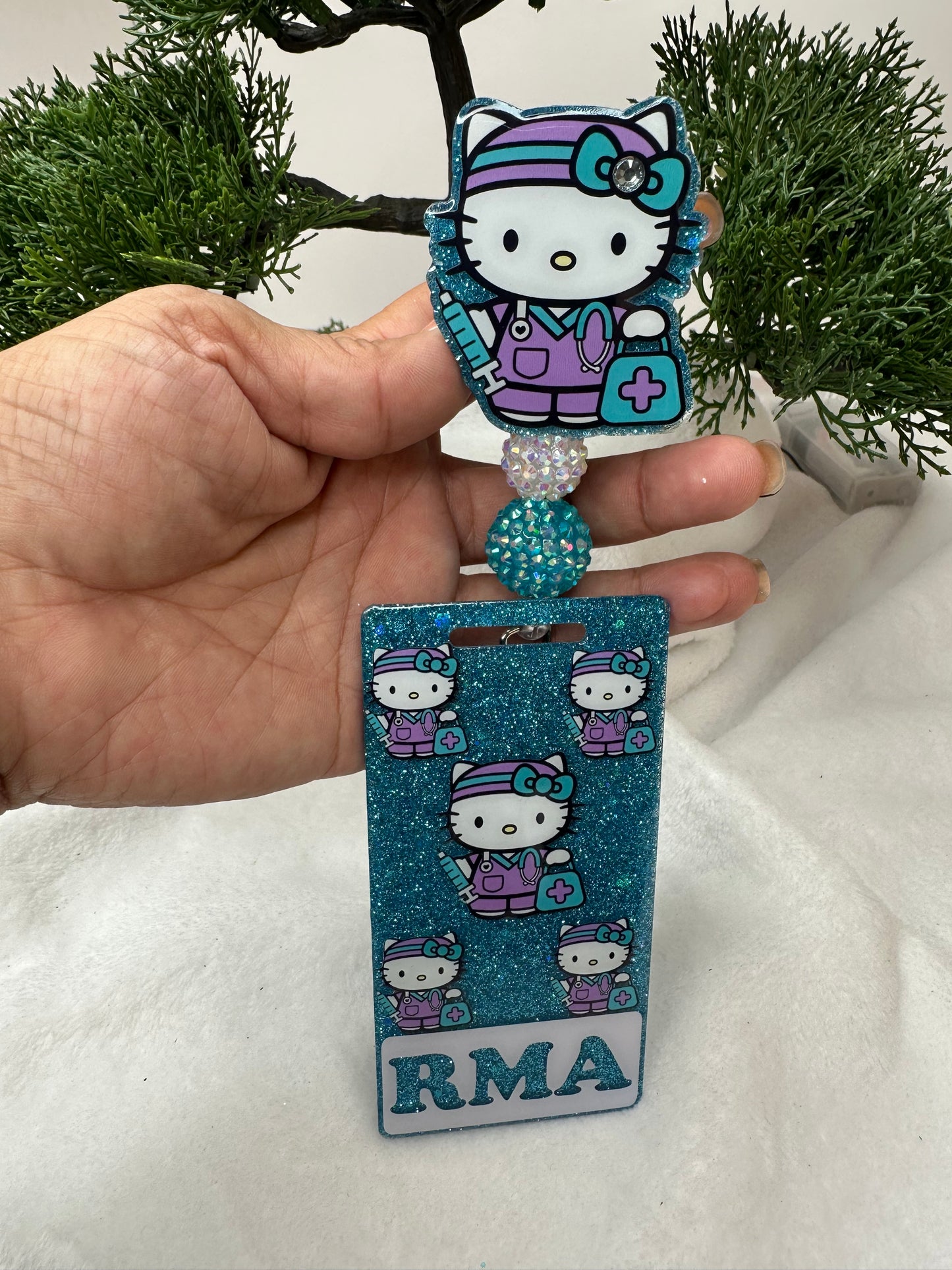 Turquoise Kitty Badge Buddy Set