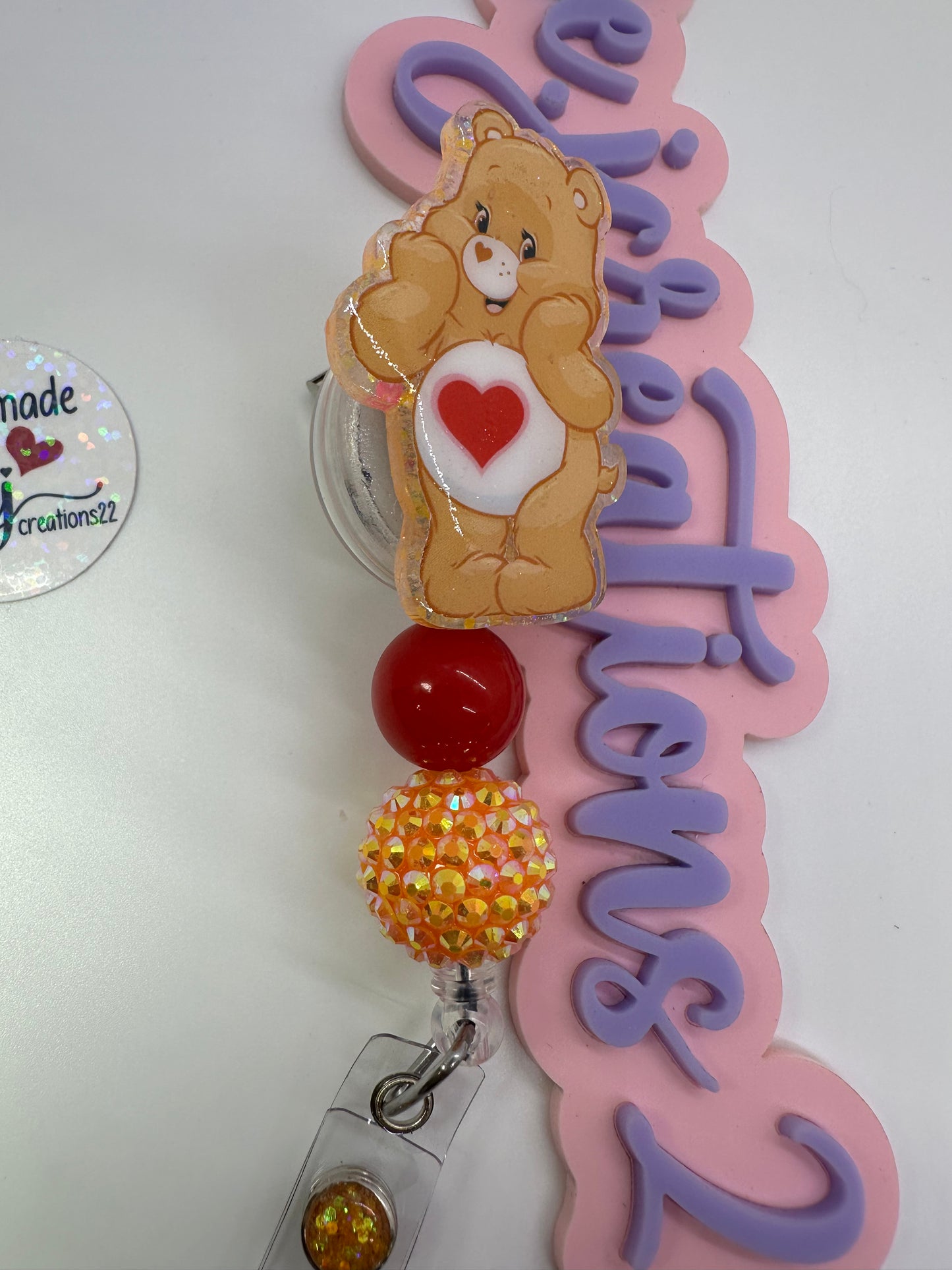 TenderHeart Bear Badge Reel