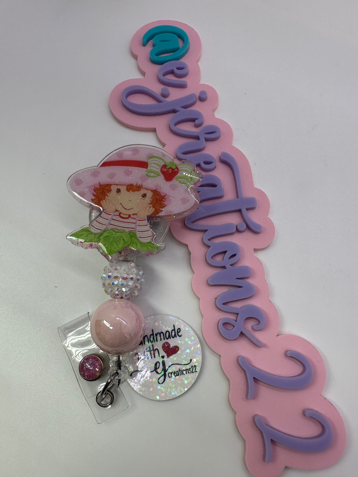 03 Strawberry Girl Anime Cartoon Badge Reel