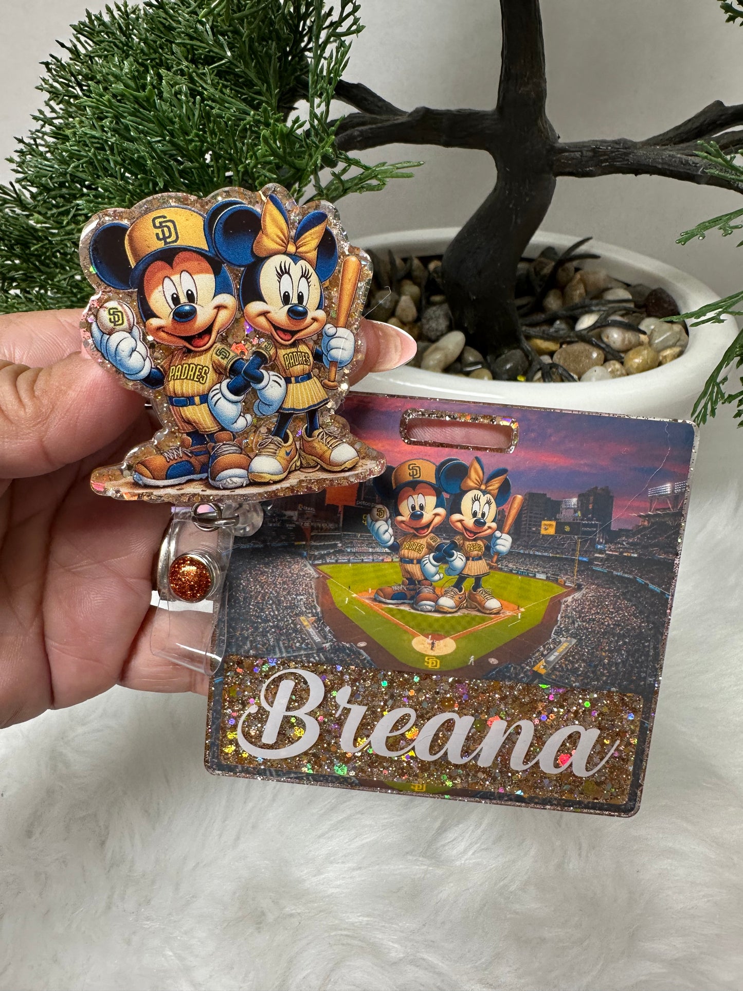 Mouse Couple SD Baseball Badge Buddy Set