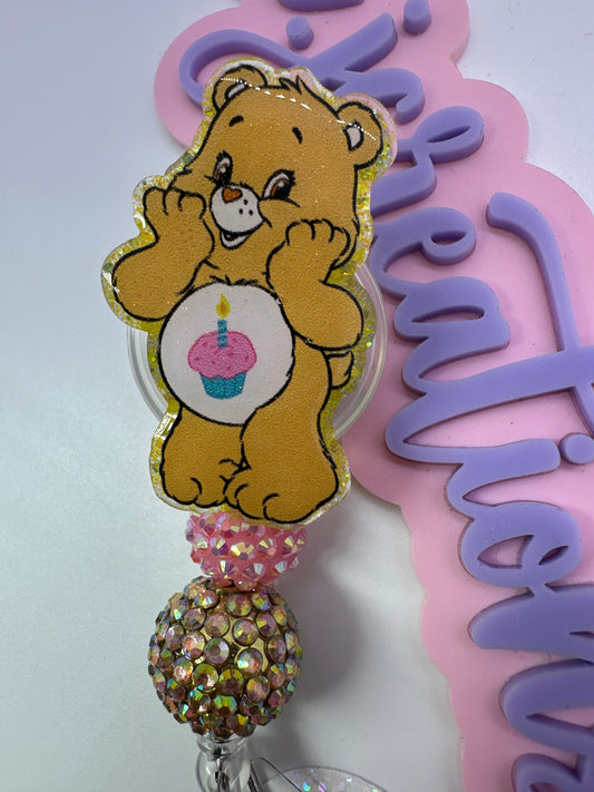 Vintage Birthday Bear badge Reel is an excellent  accessory to your scrubs, shirt pocket, belt loop, lanyard and more.  They make super fun and useful gifts for any person in any profession.  A great gift choice for nurses, medical staff, office staff, and anyone who is required to wear a badge!