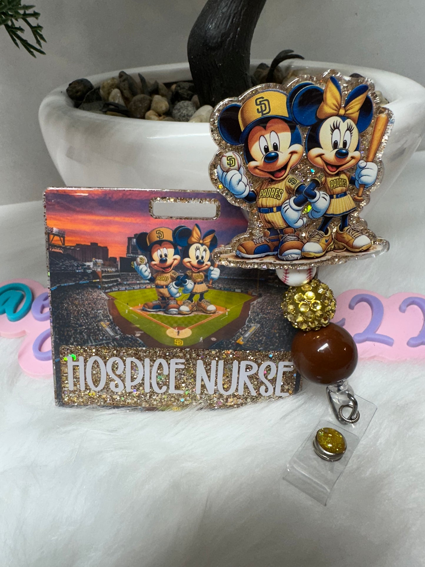 Mouse Couple SD Baseball Badge Buddy Set