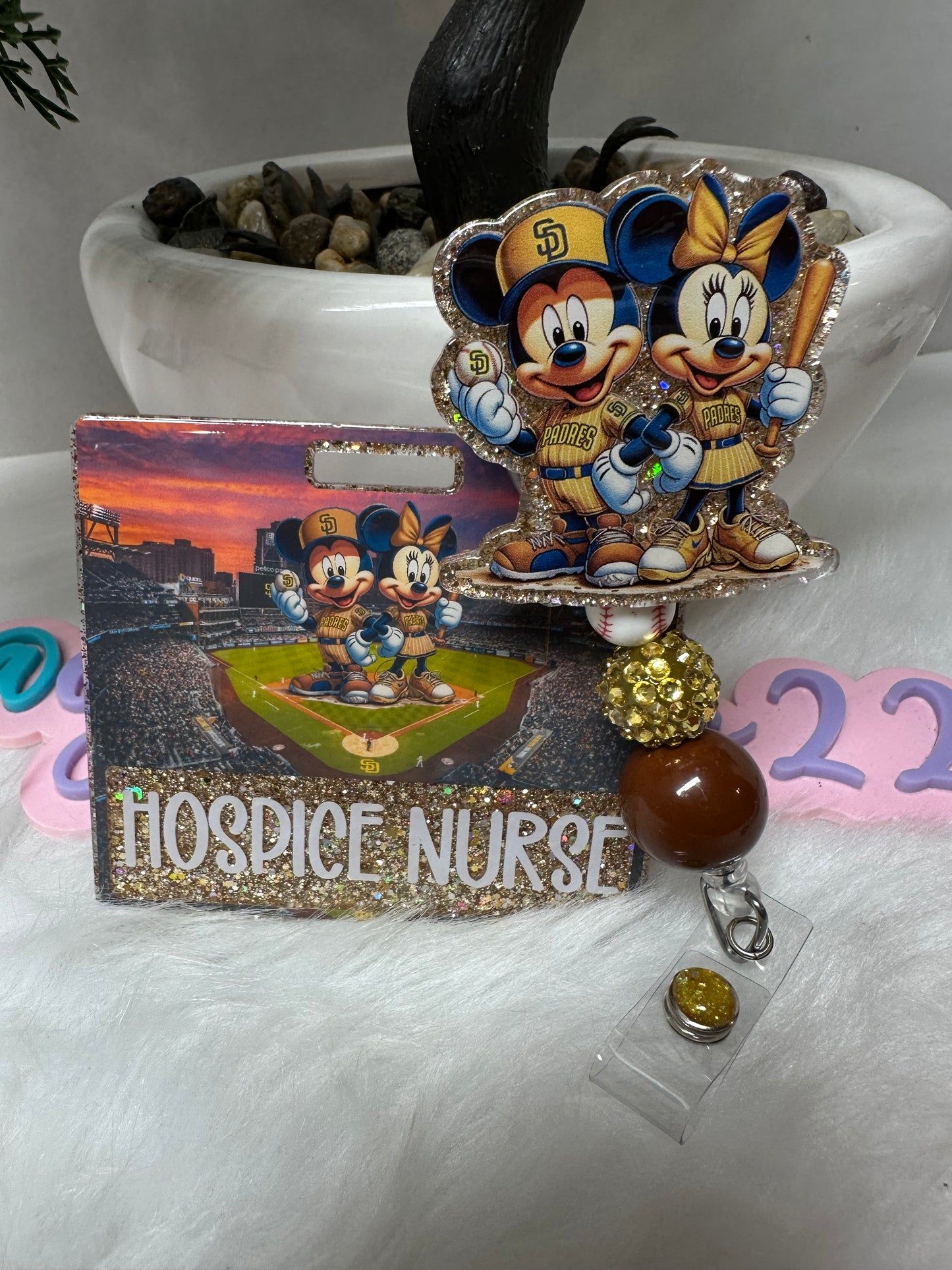 Mouse Couple SD Baseball Badge Buddy Set