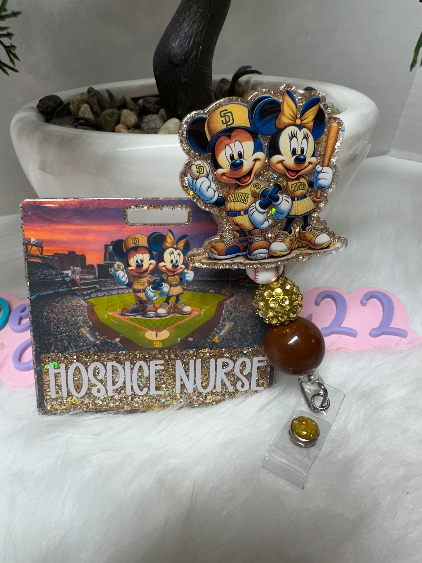 Mouse Couple SD Baseball Badge Buddy Set