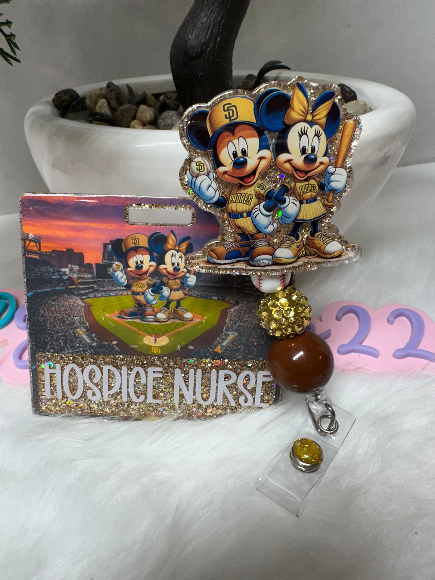 Mouse Couple SD Baseball Badge Buddy Set