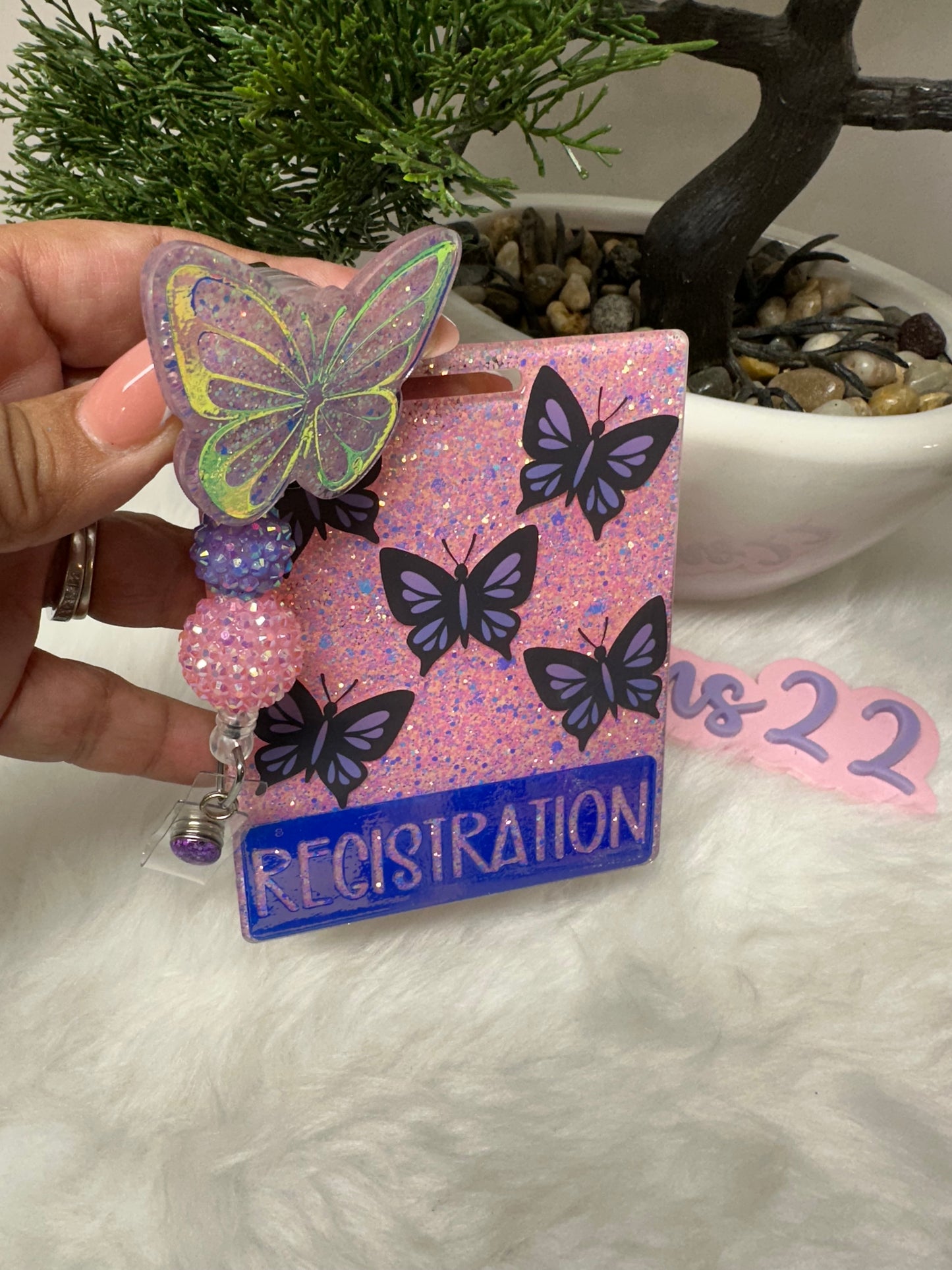 Holographic Butterflies Badge Buddy Set
