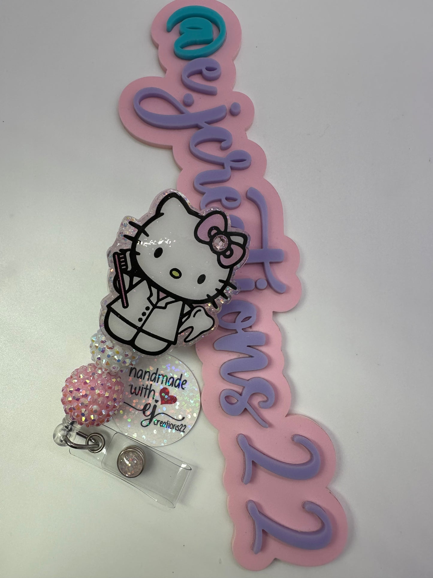 Kitty Dental Hygienist Badge Reel