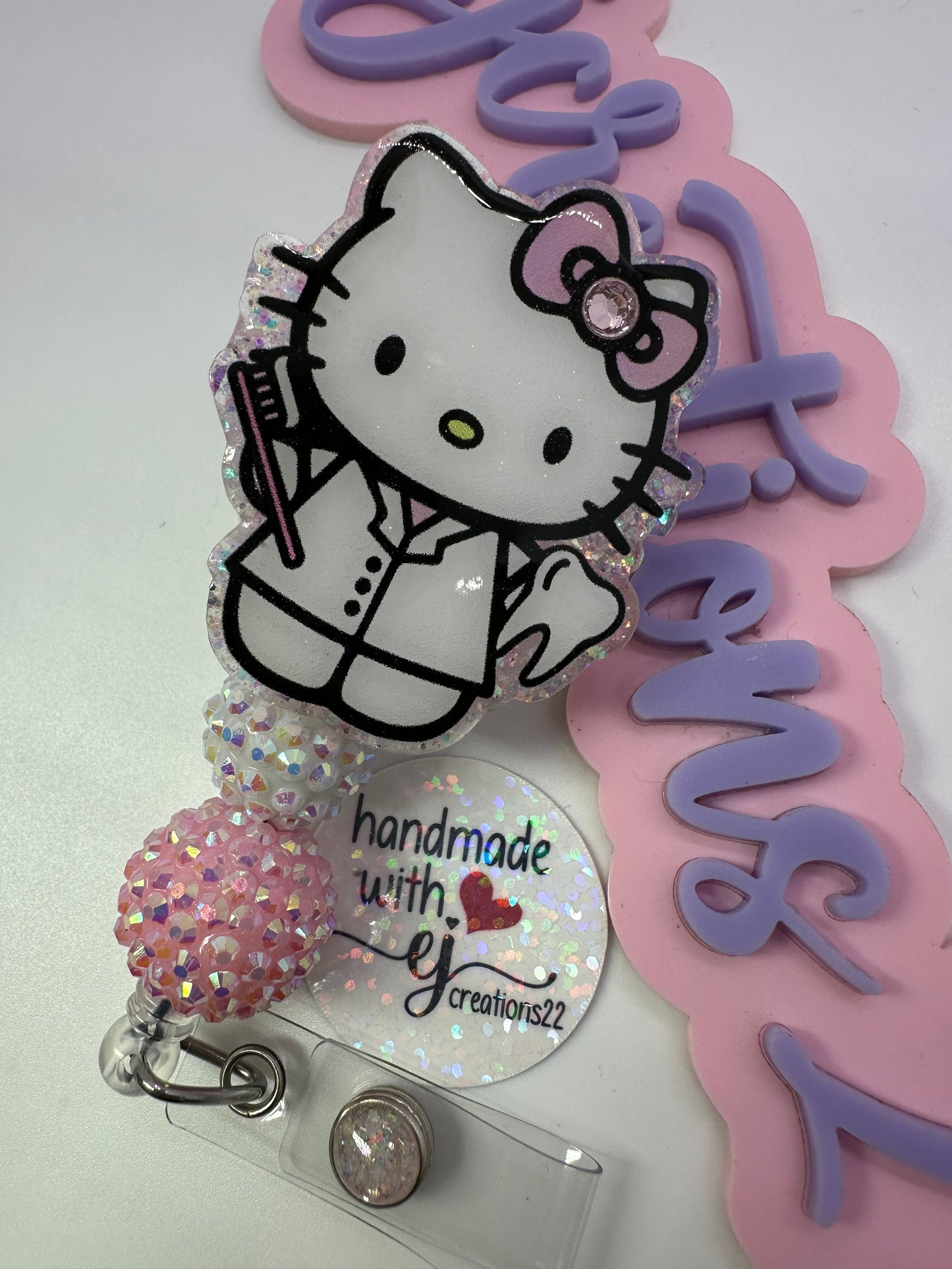 Kitty Dental Hygienist Badge Reel