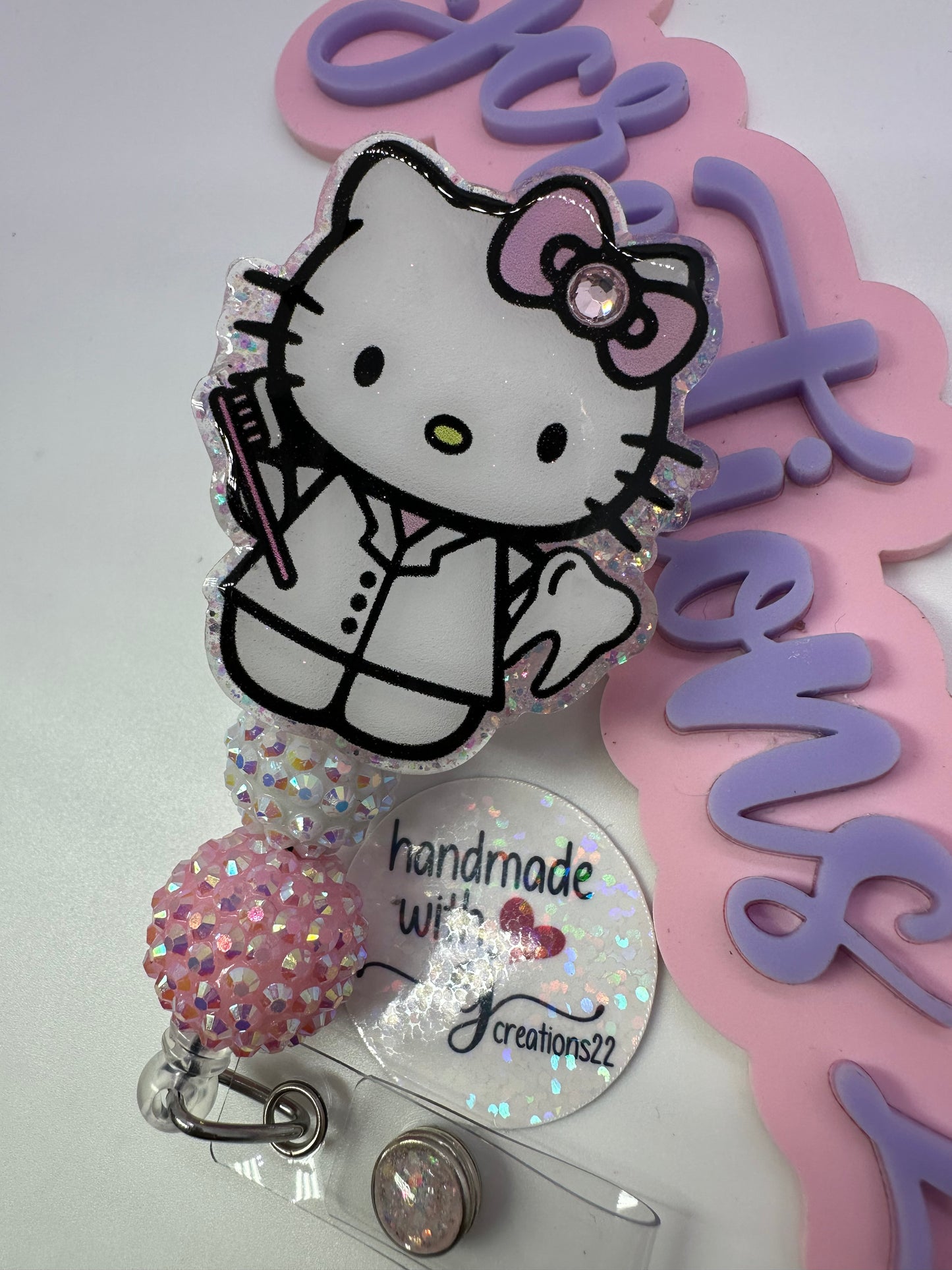 Kitty Dental Hygienist Badge Reel