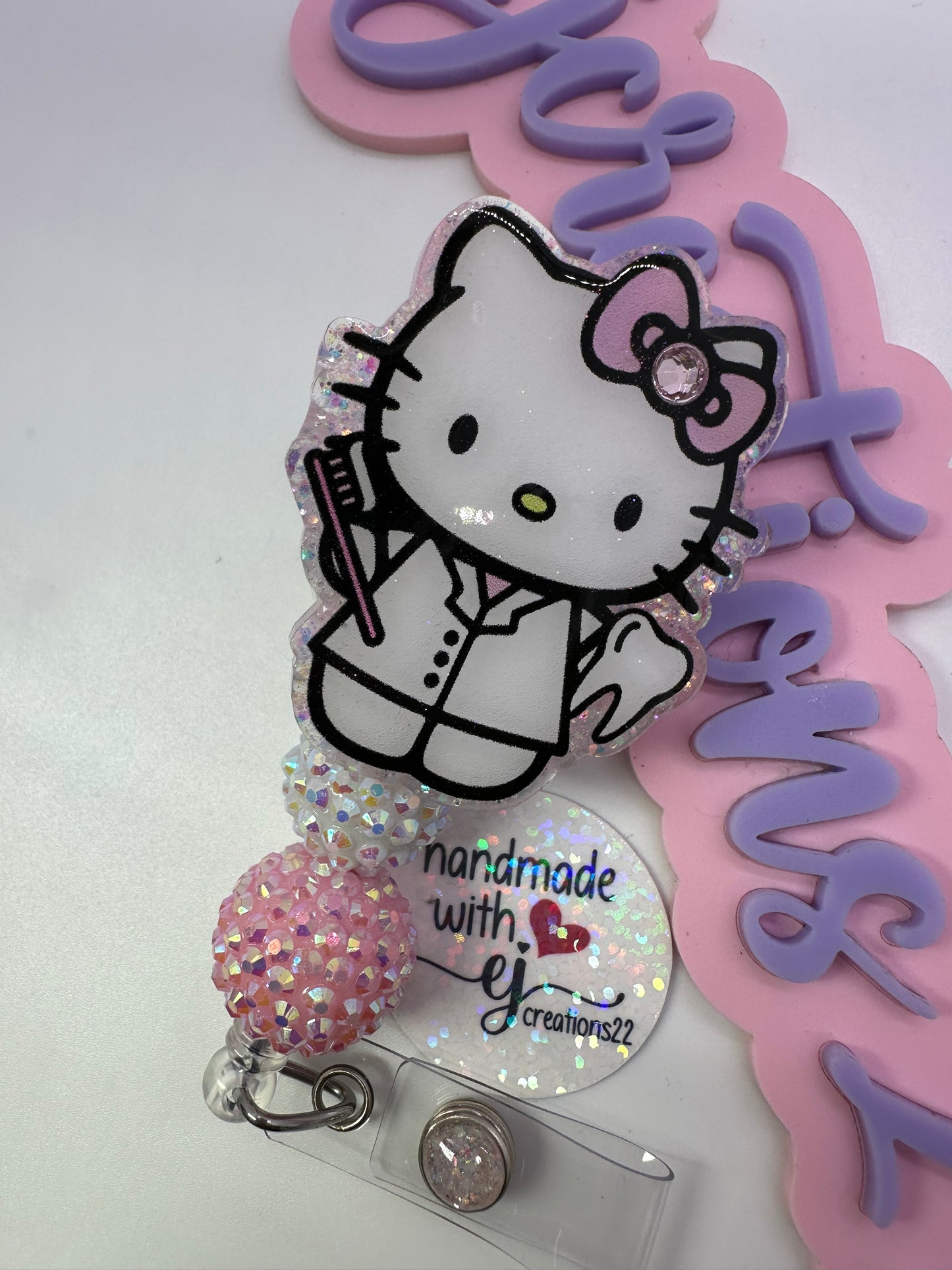 Kitty Dental Hygienist Badge Reel