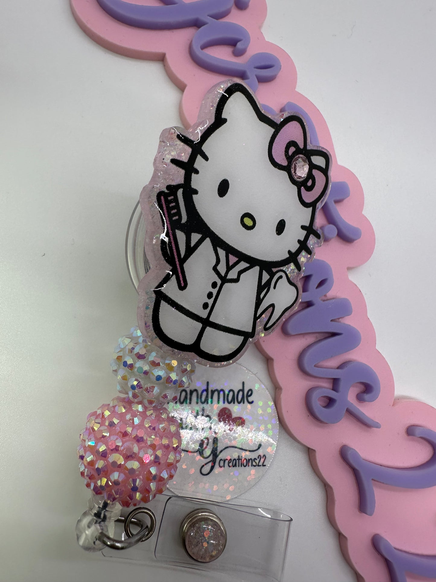 Kitty Dental Hygienist Badge Reel