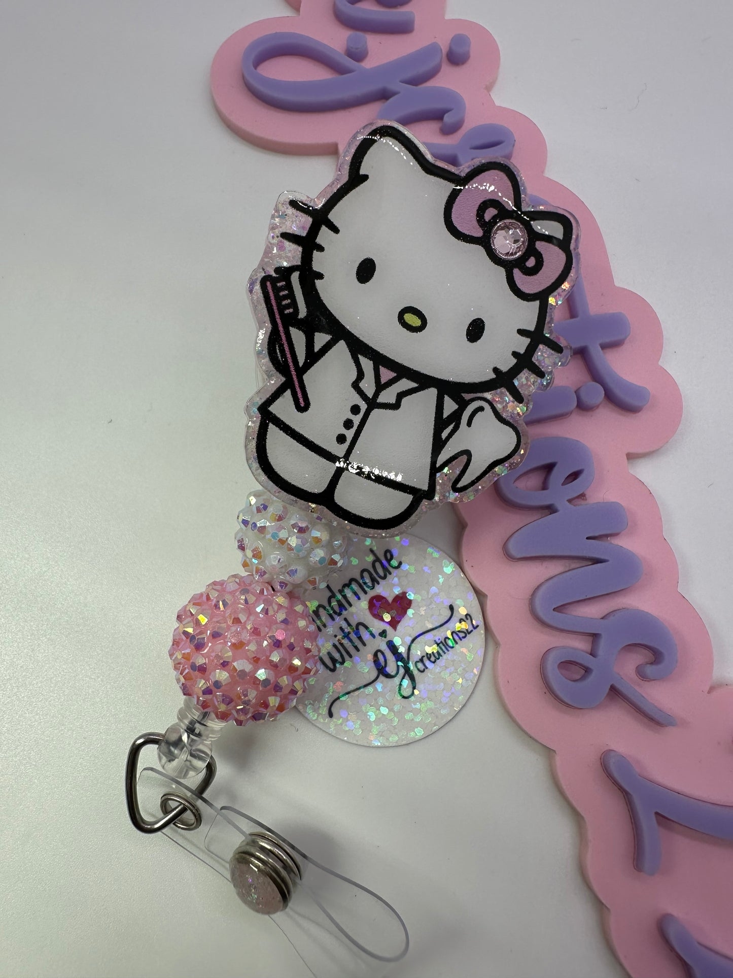 Kitty Dental Hygienist Badge Reel