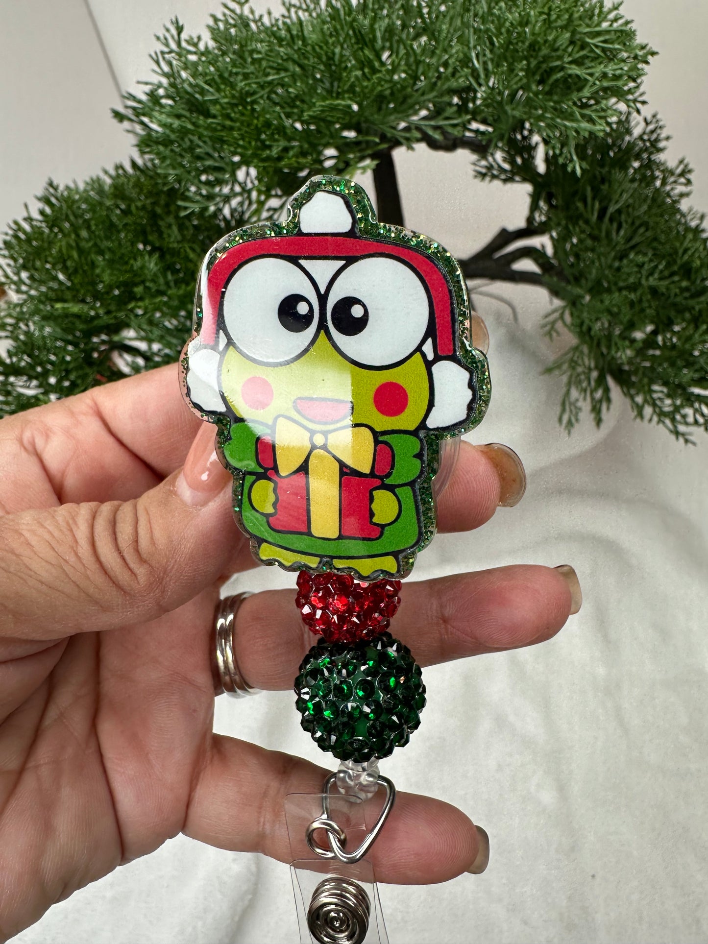 Christmas Kawaii Frog Badge Reel