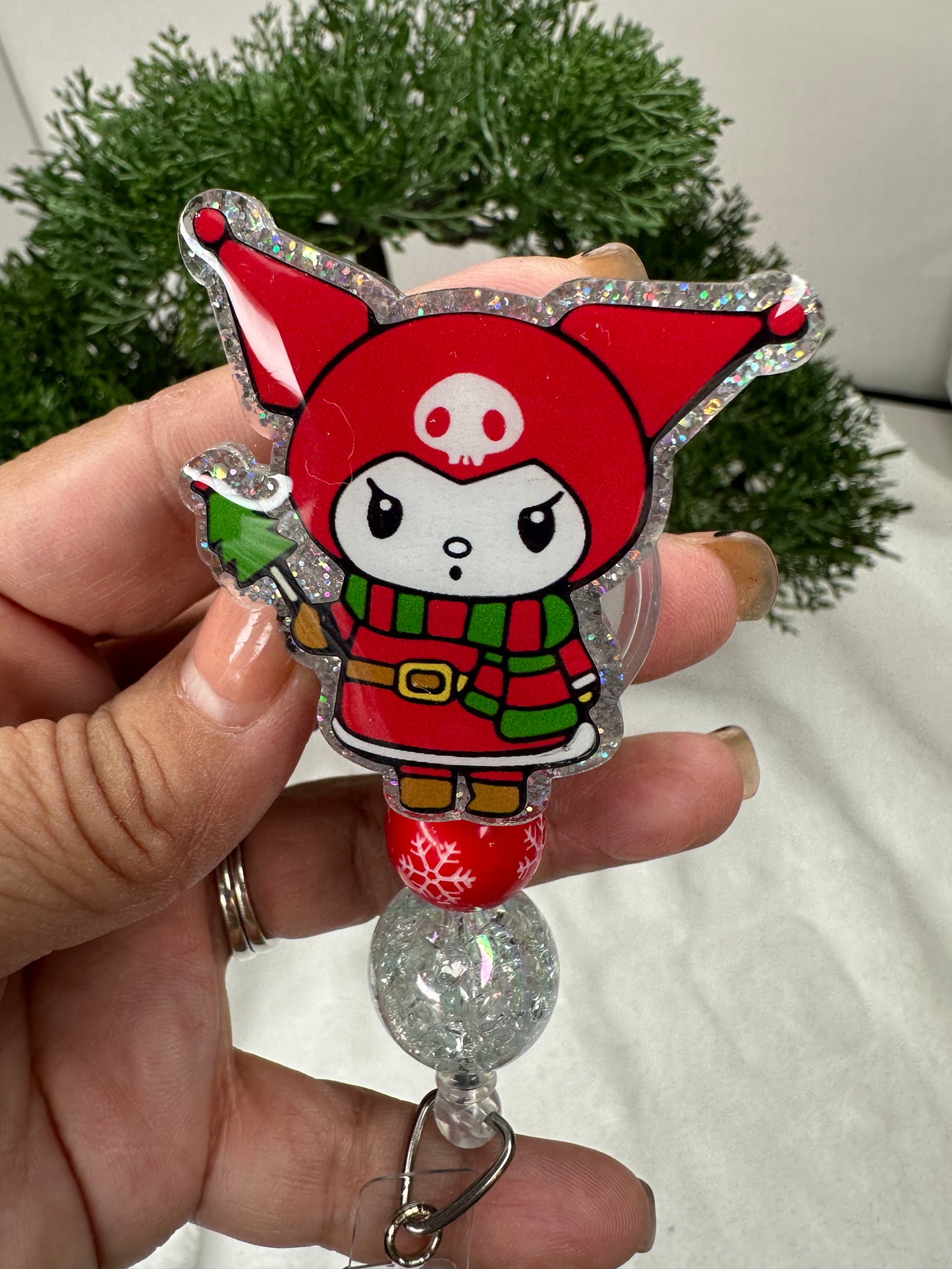 chrismas kuromi badge reel - chrismas sanrio badge reels