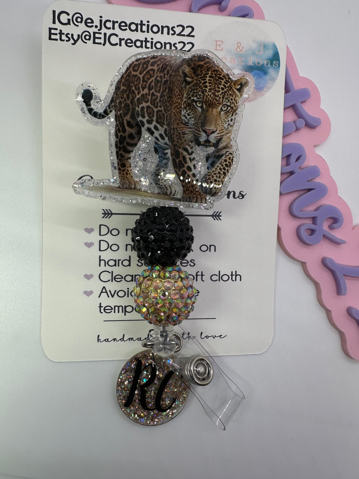 Personalized Leopard Badge Reel