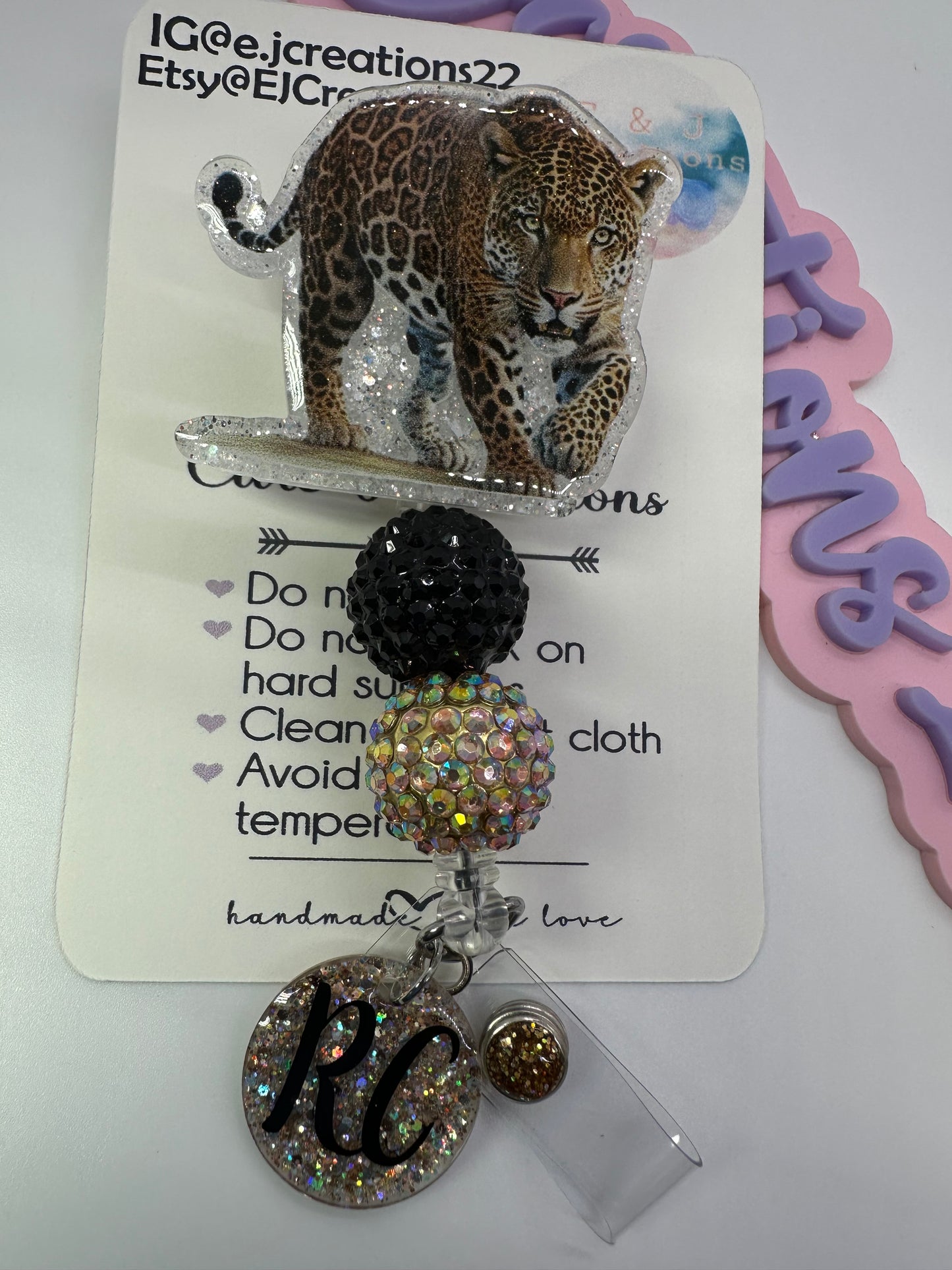 Personalized Leopard Badge Reel