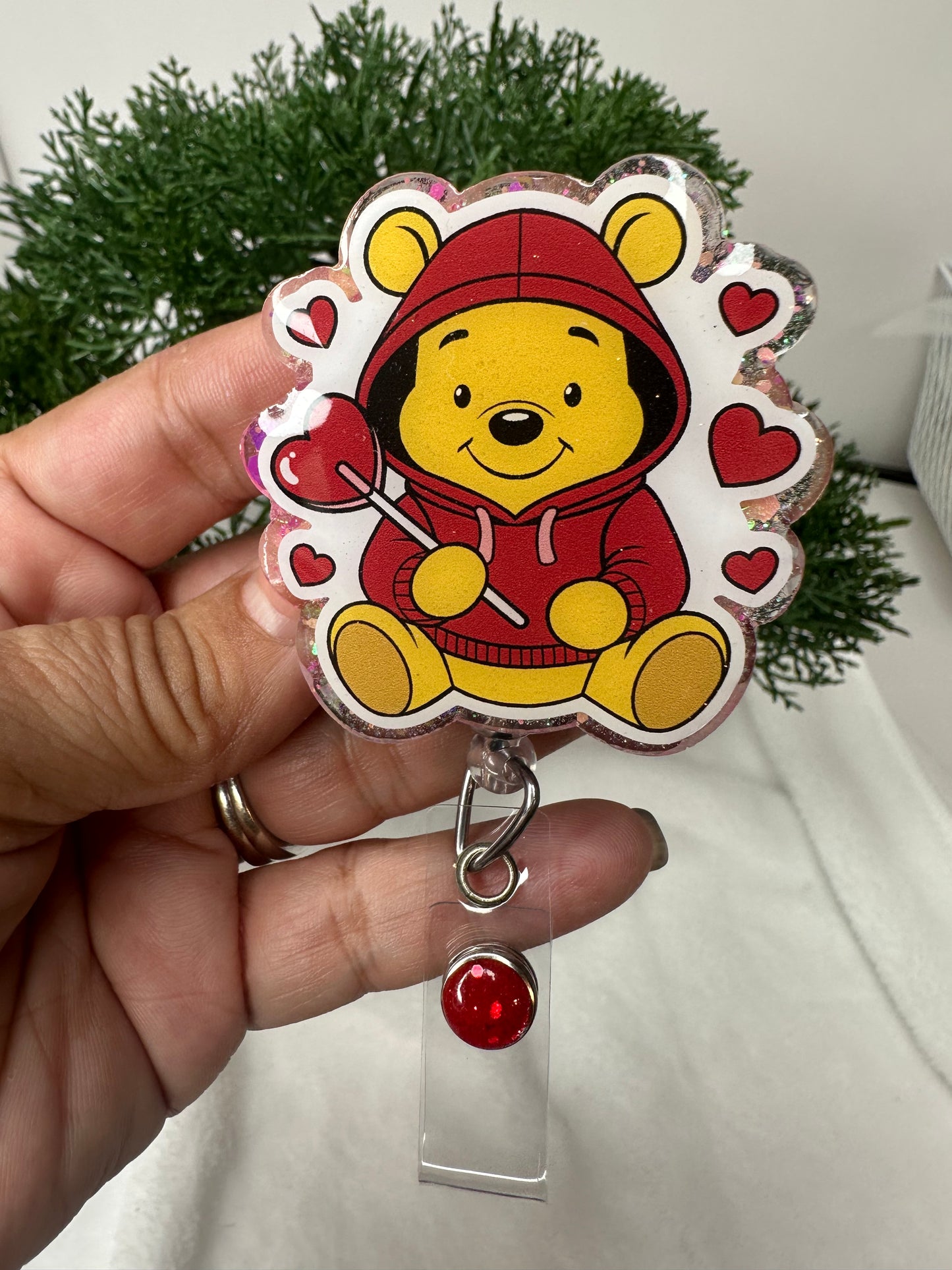 Candy Pooh Badge Reel